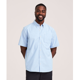 Denver Hayes Men's Short Sleeve Stretch Premium Oxford Shirt