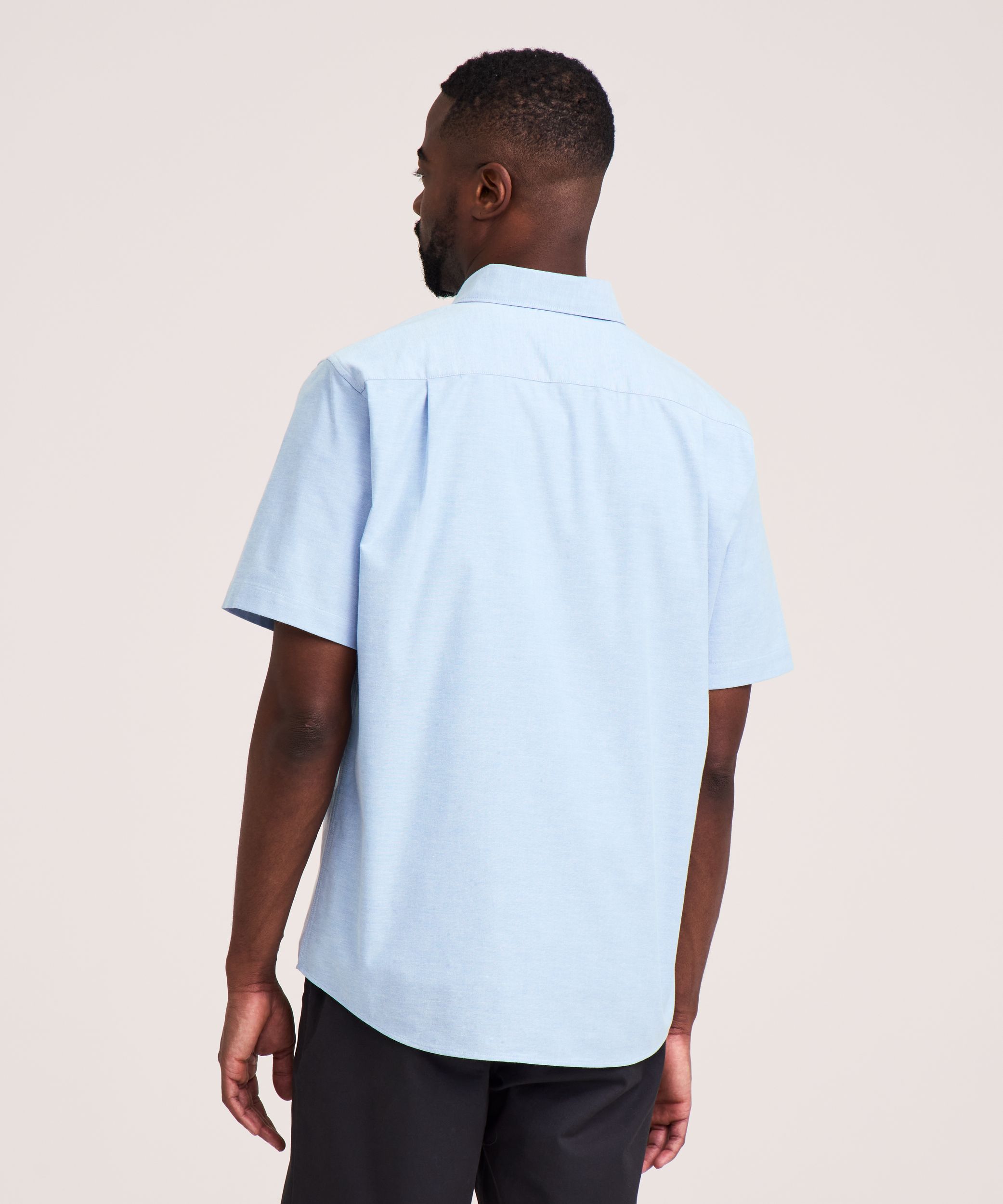 Denver Hayes Men's Short Sleeve Stretch Premium Oxford Shirt