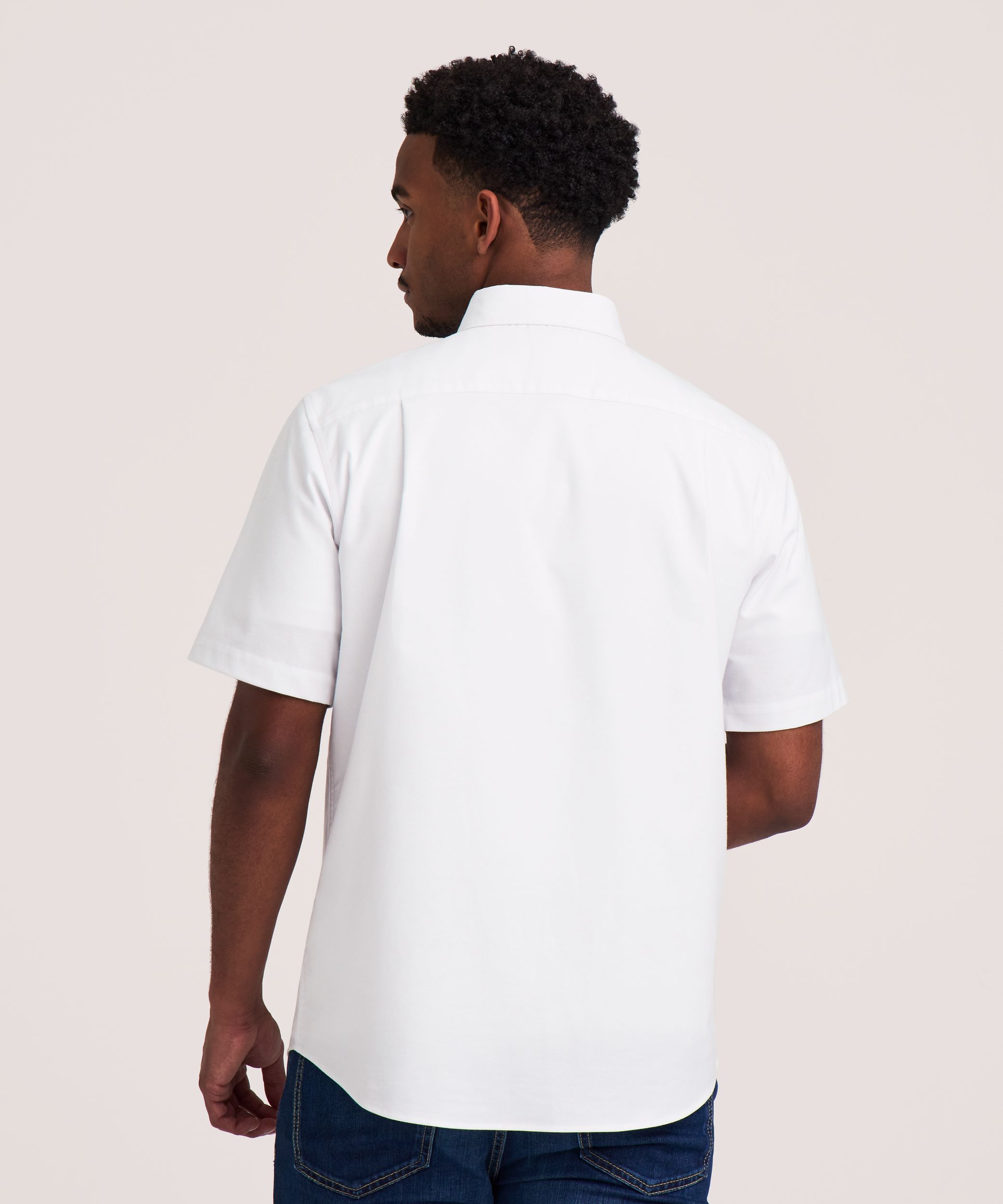 Denver Hayes Men's Short Sleeve Stretch Premium Oxford Shirt