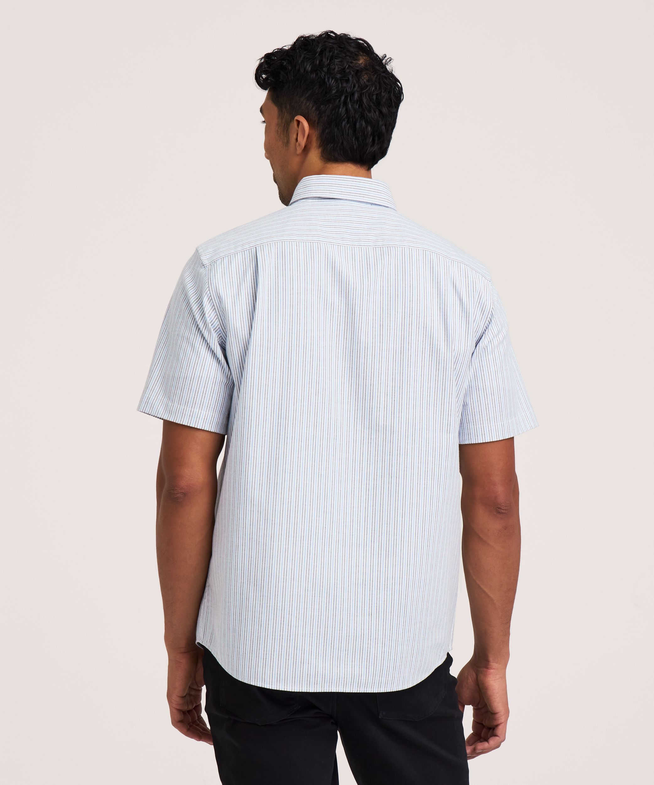 Denver Hayes Men's Short Sleeve Stretch Premium Oxford Shirt