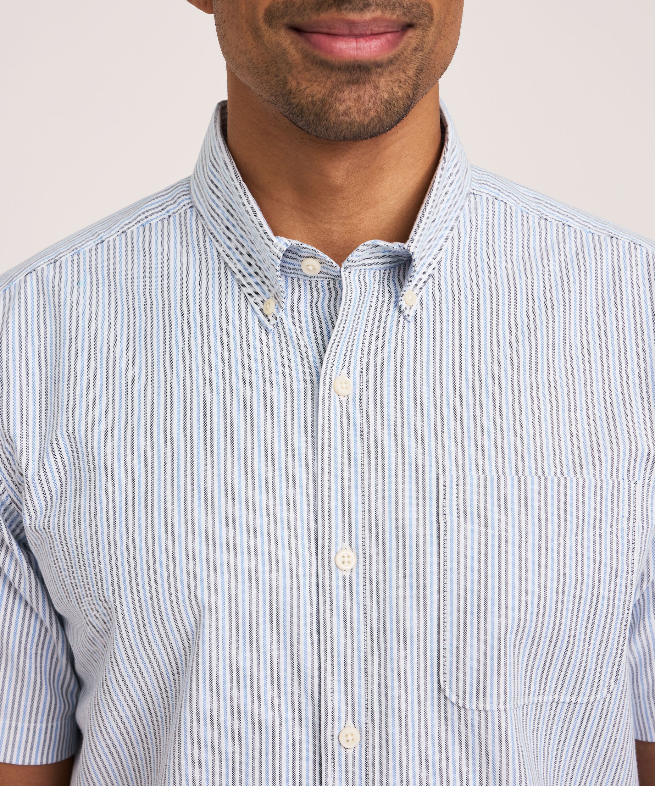 Denver Hayes Men's Short Sleeve Stretch Premium Oxford Shirt