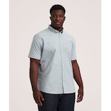 Denver Hayes Men's Short Sleeve Stretch Premium Oxford Shirt Front_Angled_Right