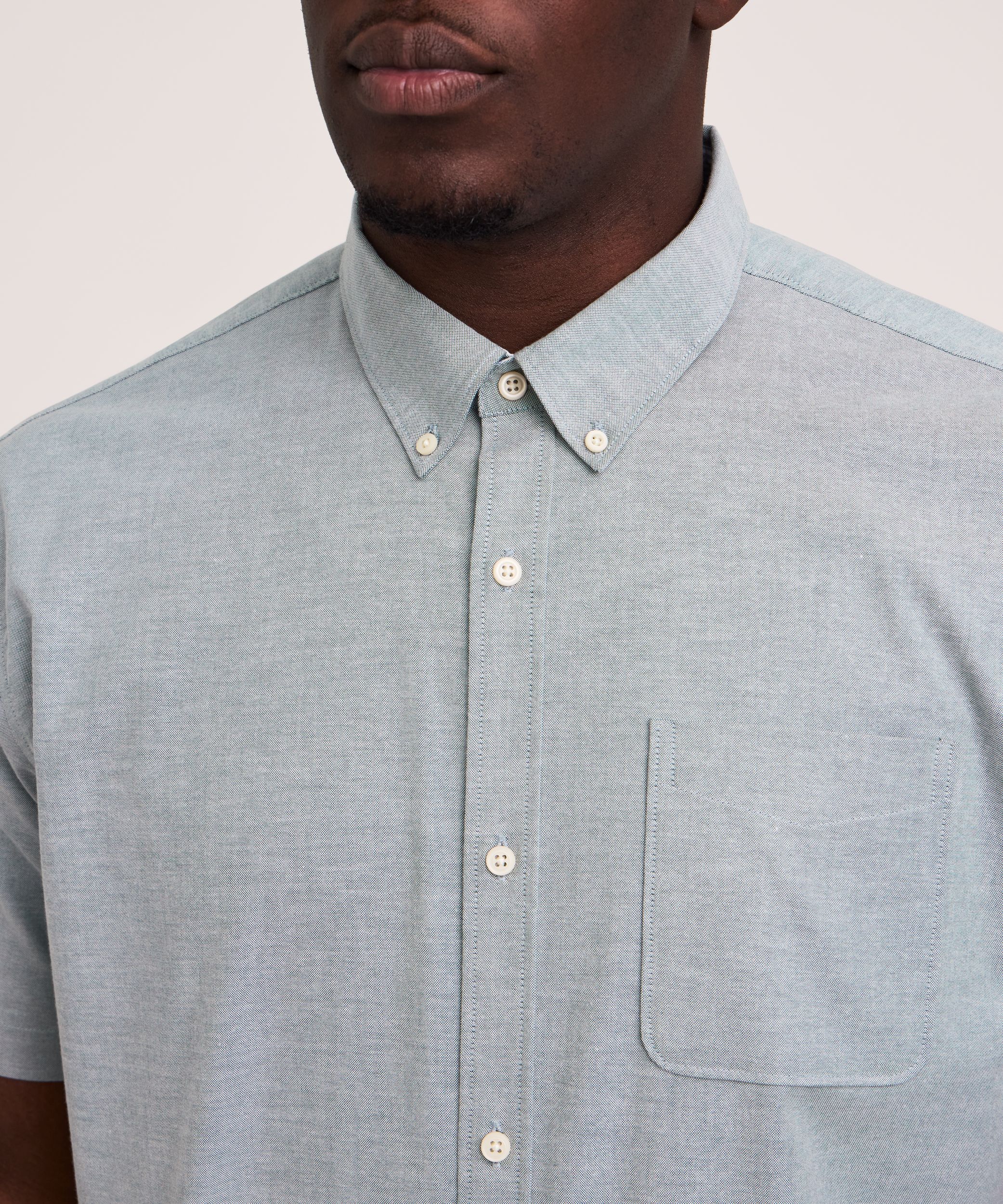 Denver Hayes Men's Short Sleeve Stretch Premium Oxford Shirt