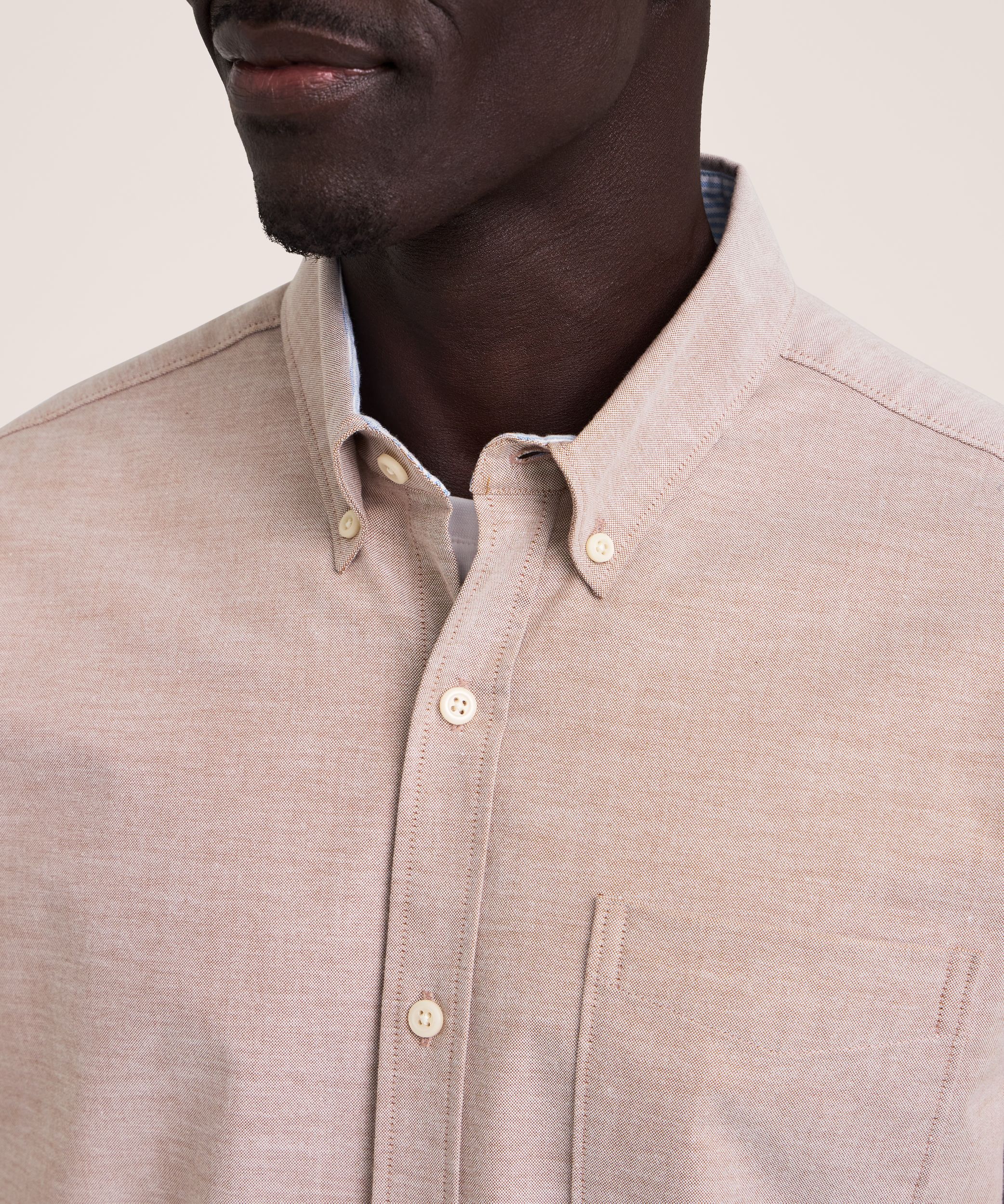 Denver Hayes Men's Short Sleeve Stretch Premium Oxford Shirt