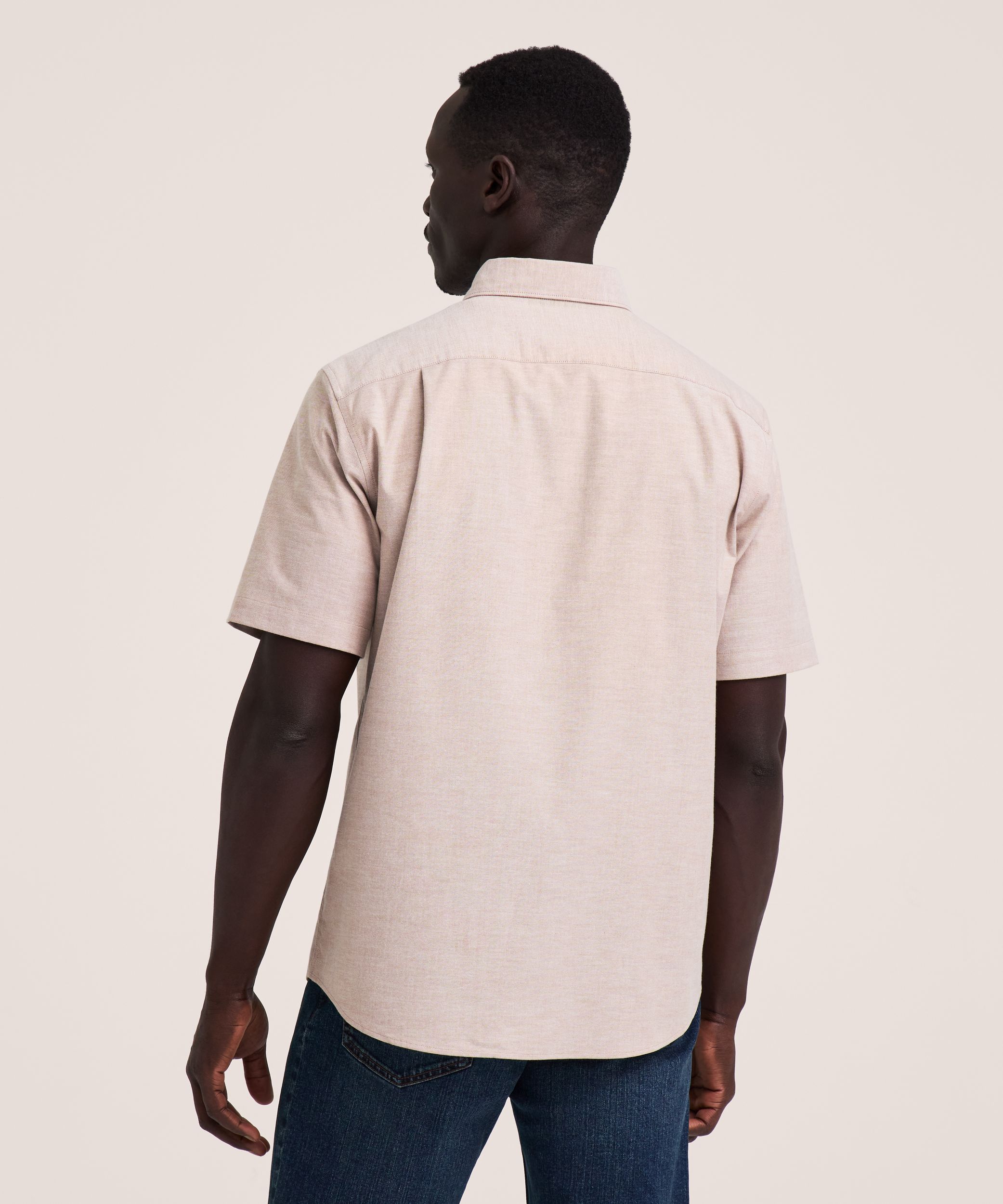Denver Hayes Men's Short Sleeve Stretch Premium Oxford Shirt