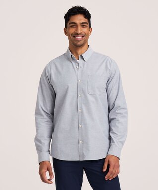 Denver Hayes Men's Long Sleeve Stretch Premium Oxford Shirt