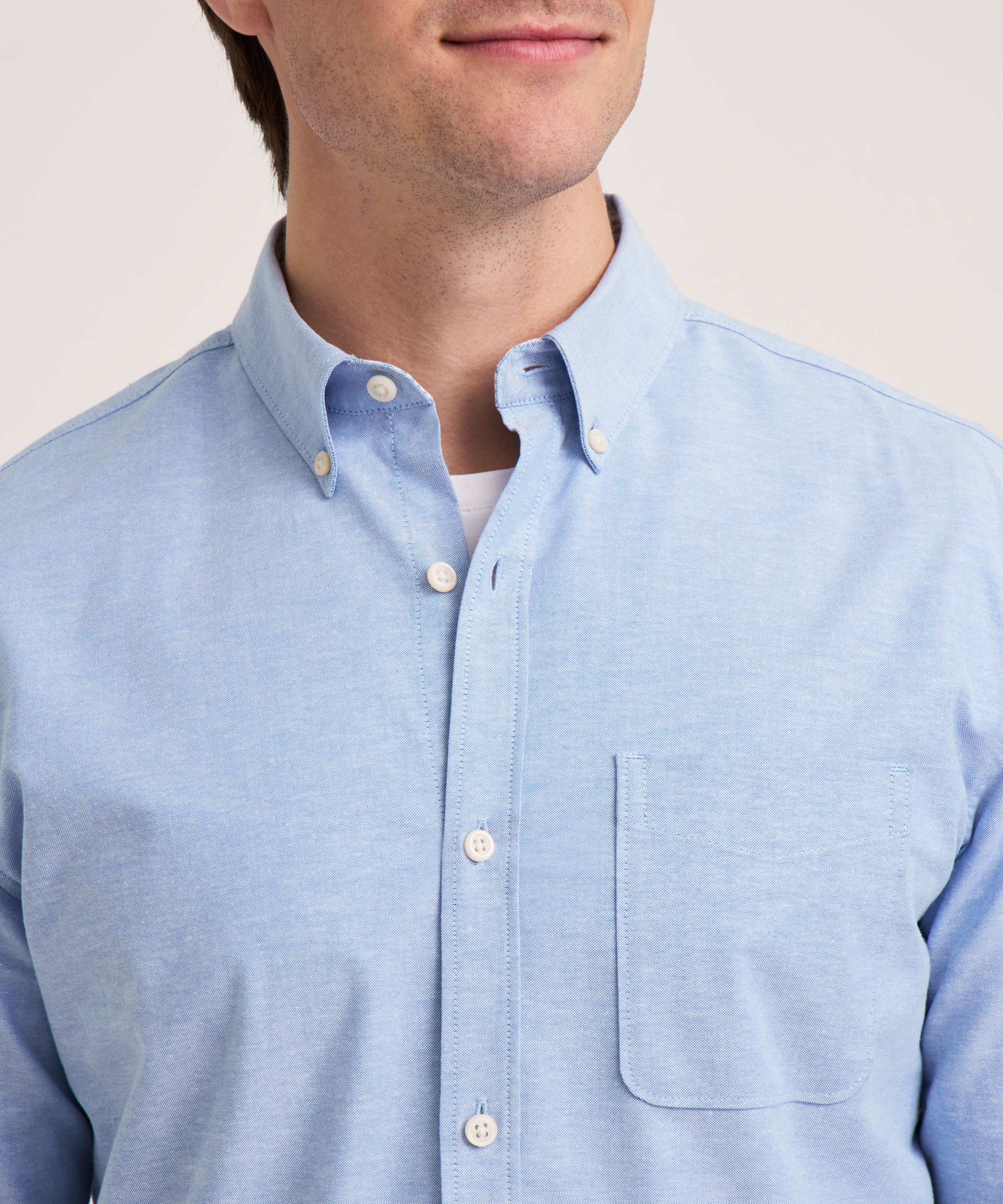 Denver Hayes Men's Long Sleeve Stretch Premium Oxford Shirt