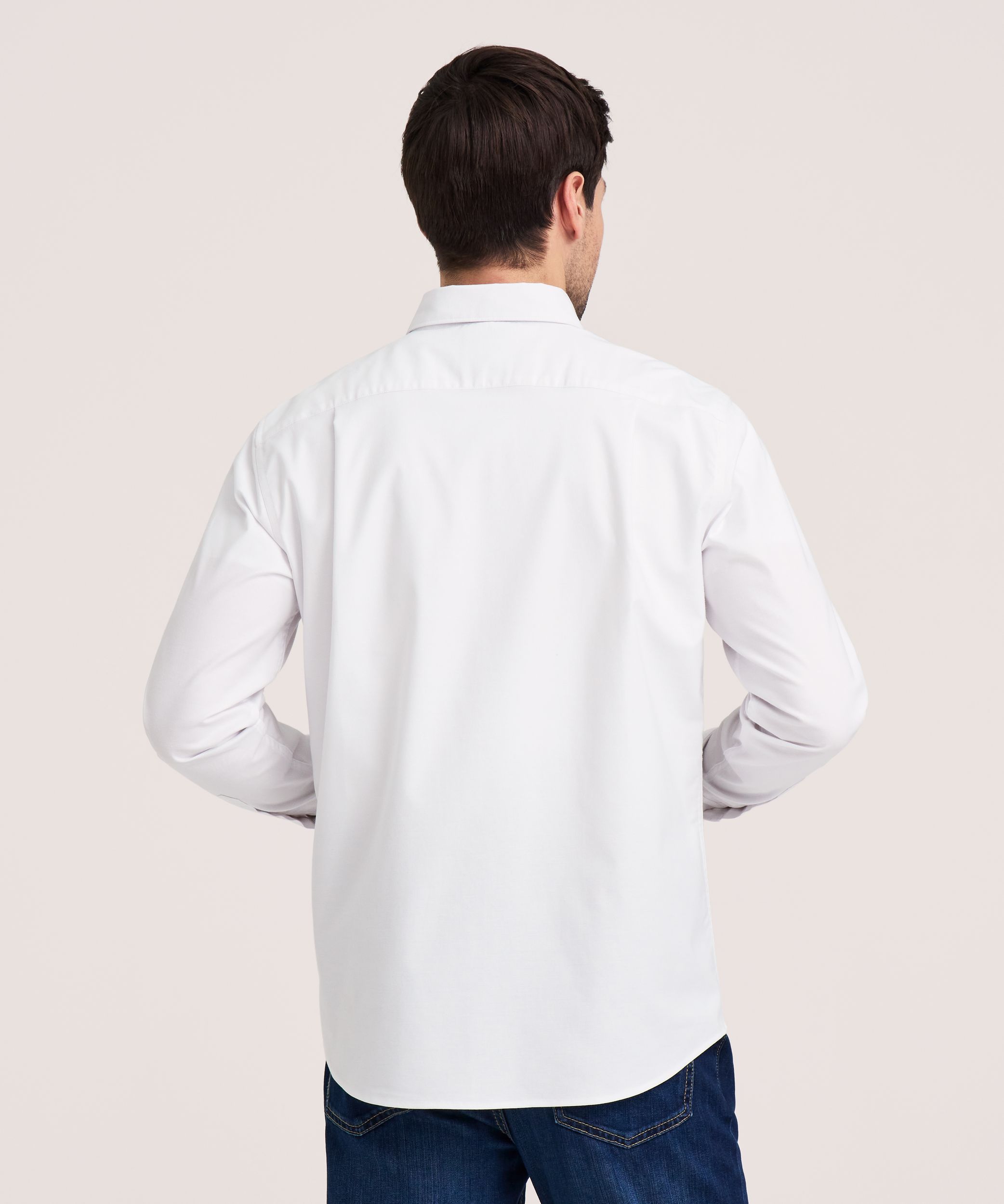 Denver Hayes Men's Long Sleeve Stretch Premium Oxford Shirt