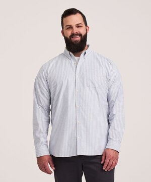 Denver Hayes Men's Long Sleeve Stretch Premium Oxford Shirt