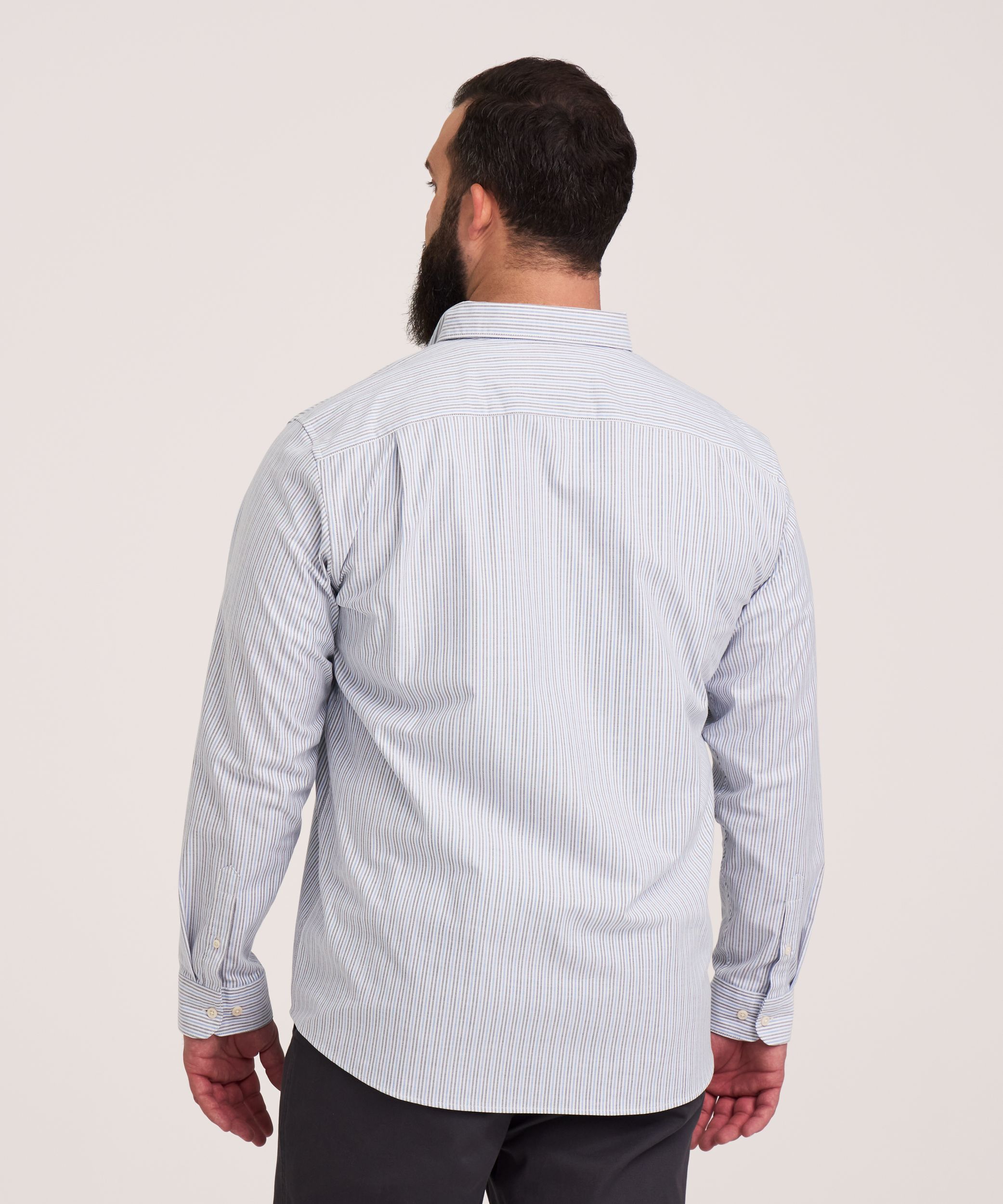 Denver Hayes Men's Long Sleeve Stretch Premium Oxford Shirt