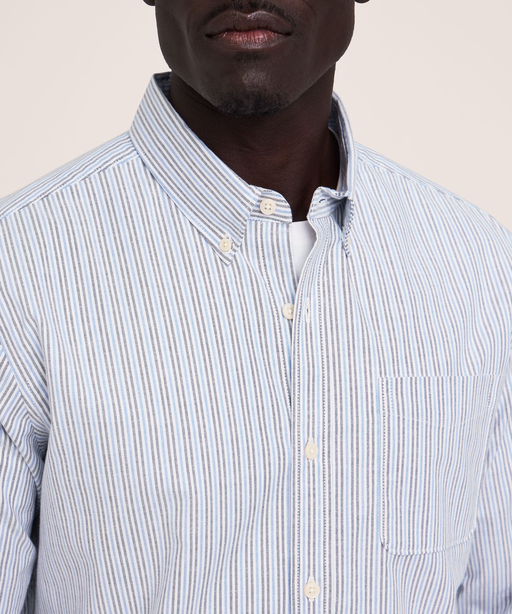 Denver Hayes Men's Long Sleeve Stretch Premium Oxford Shirt