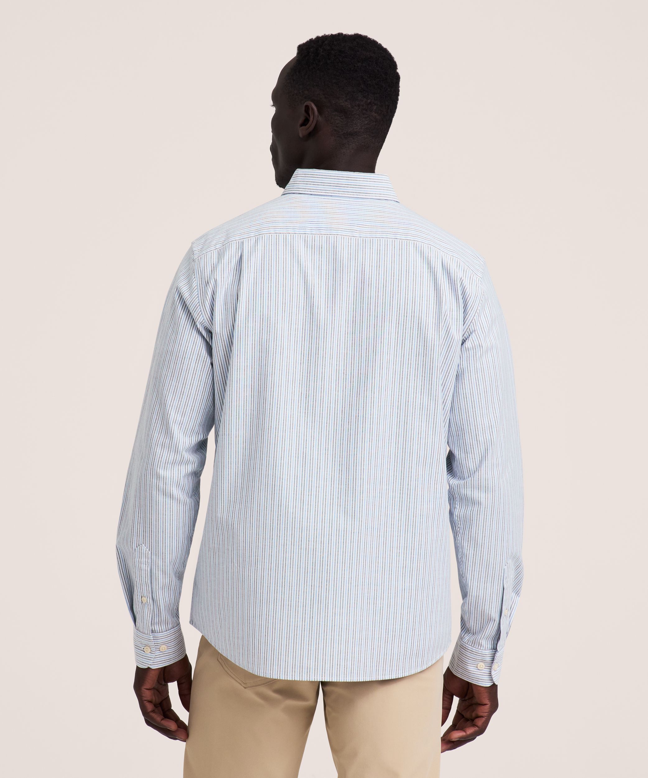 Denver Hayes Men's Long Sleeve Stretch Premium Oxford Shirt