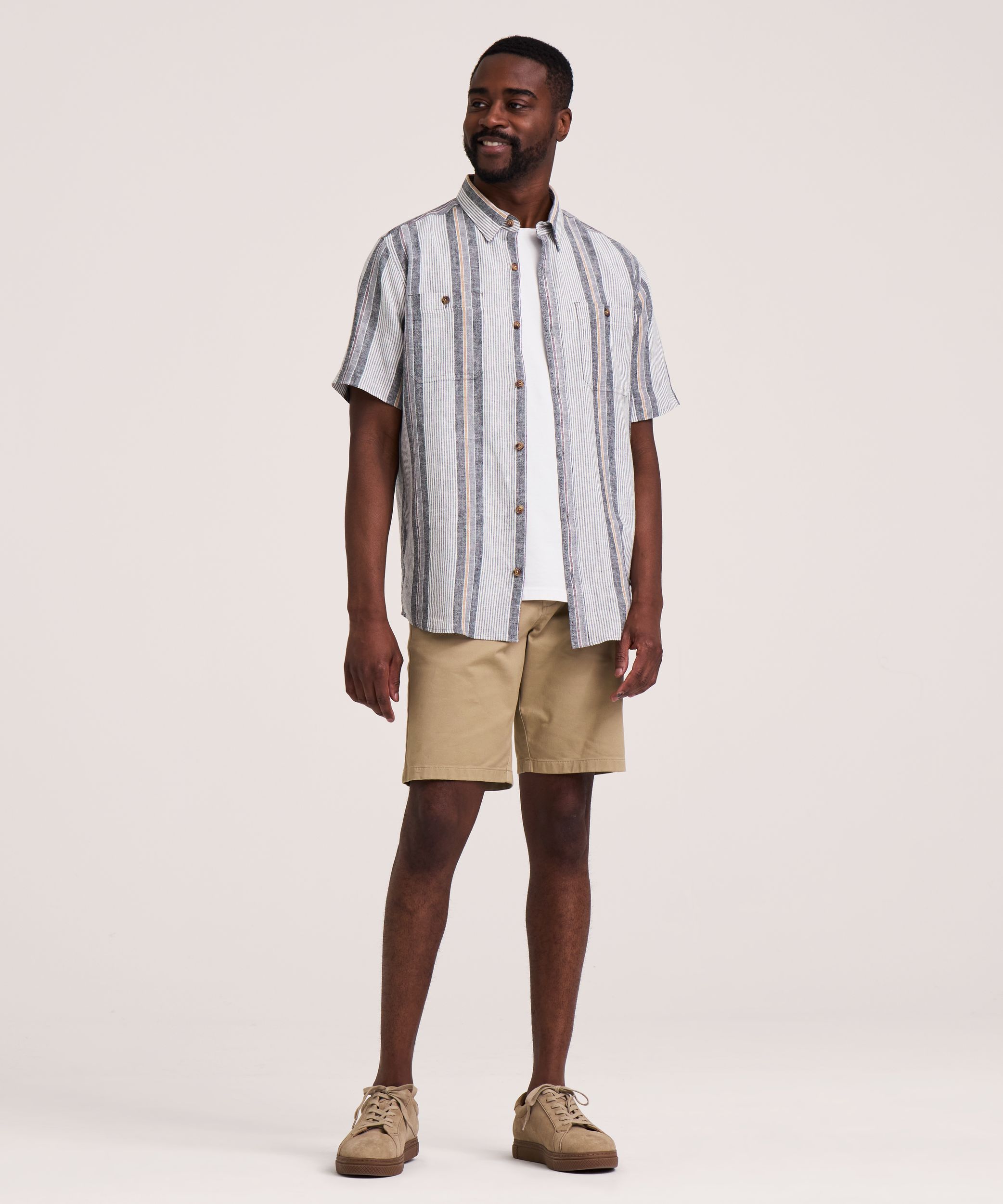 Chemise à manches courtes en mélange de lin, Denver Hayes