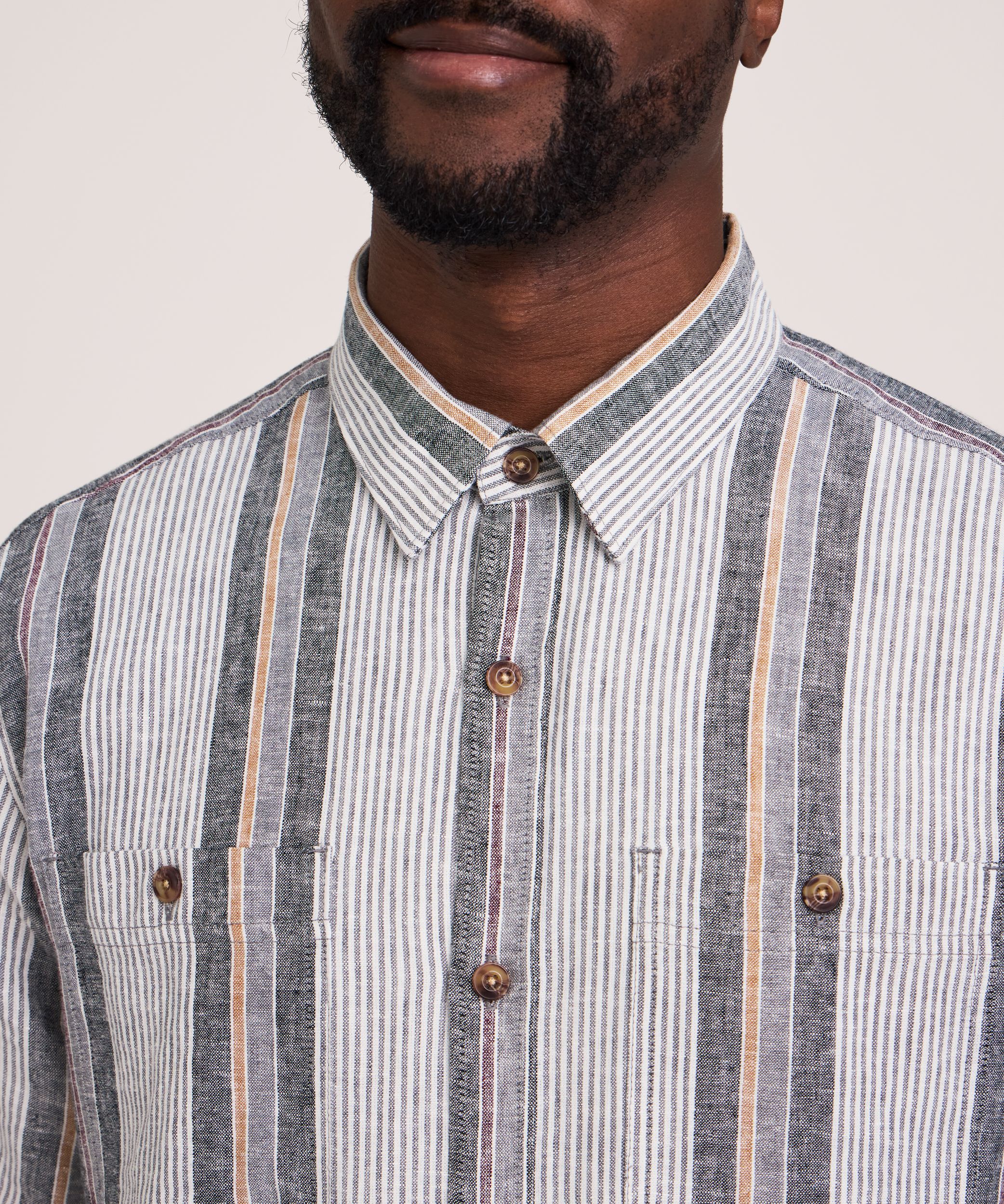 Chemise à manches courtes en mélange de lin, Denver Hayes