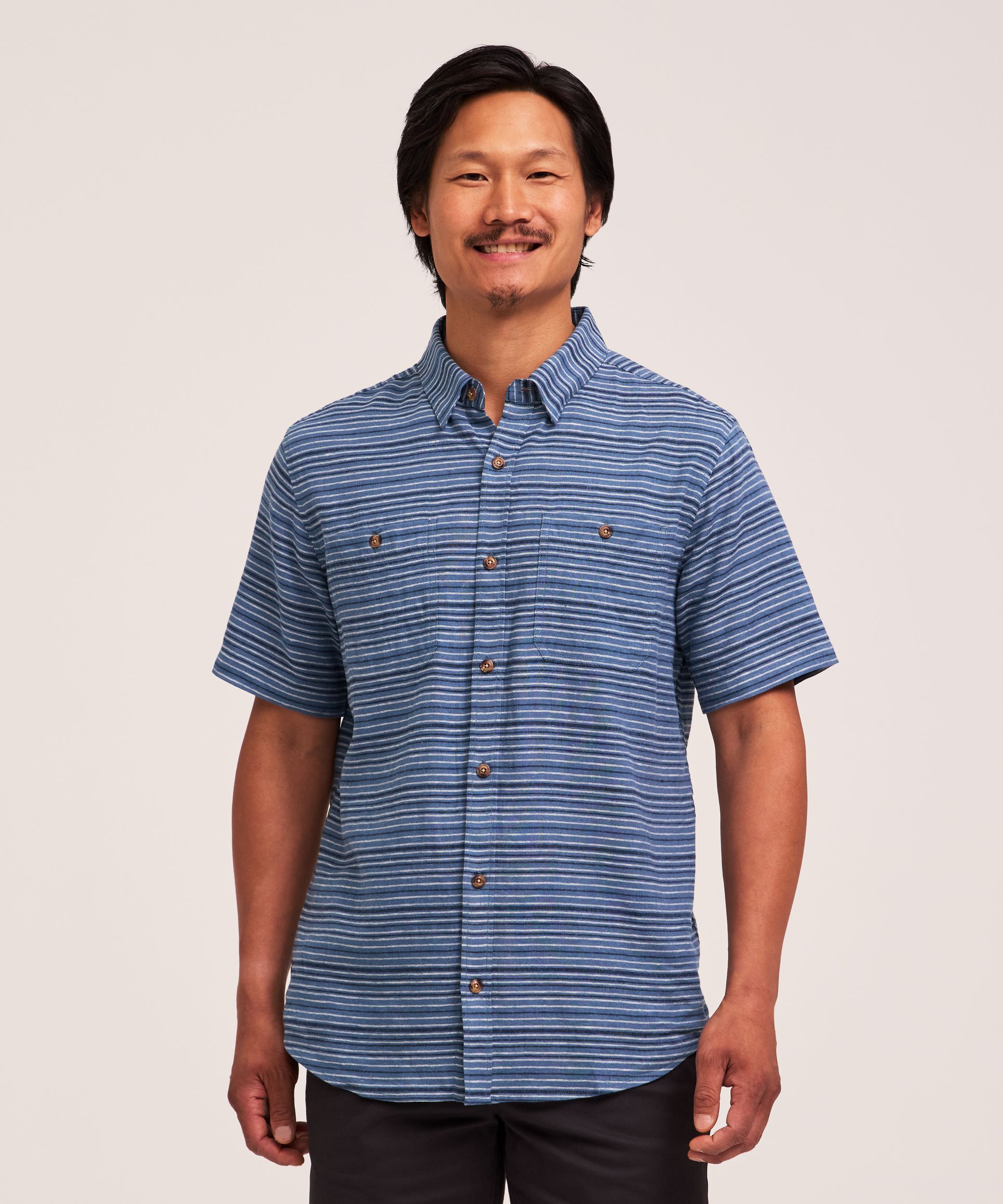 Chemise à manches courtes en mélange de lin, Denver Hayes