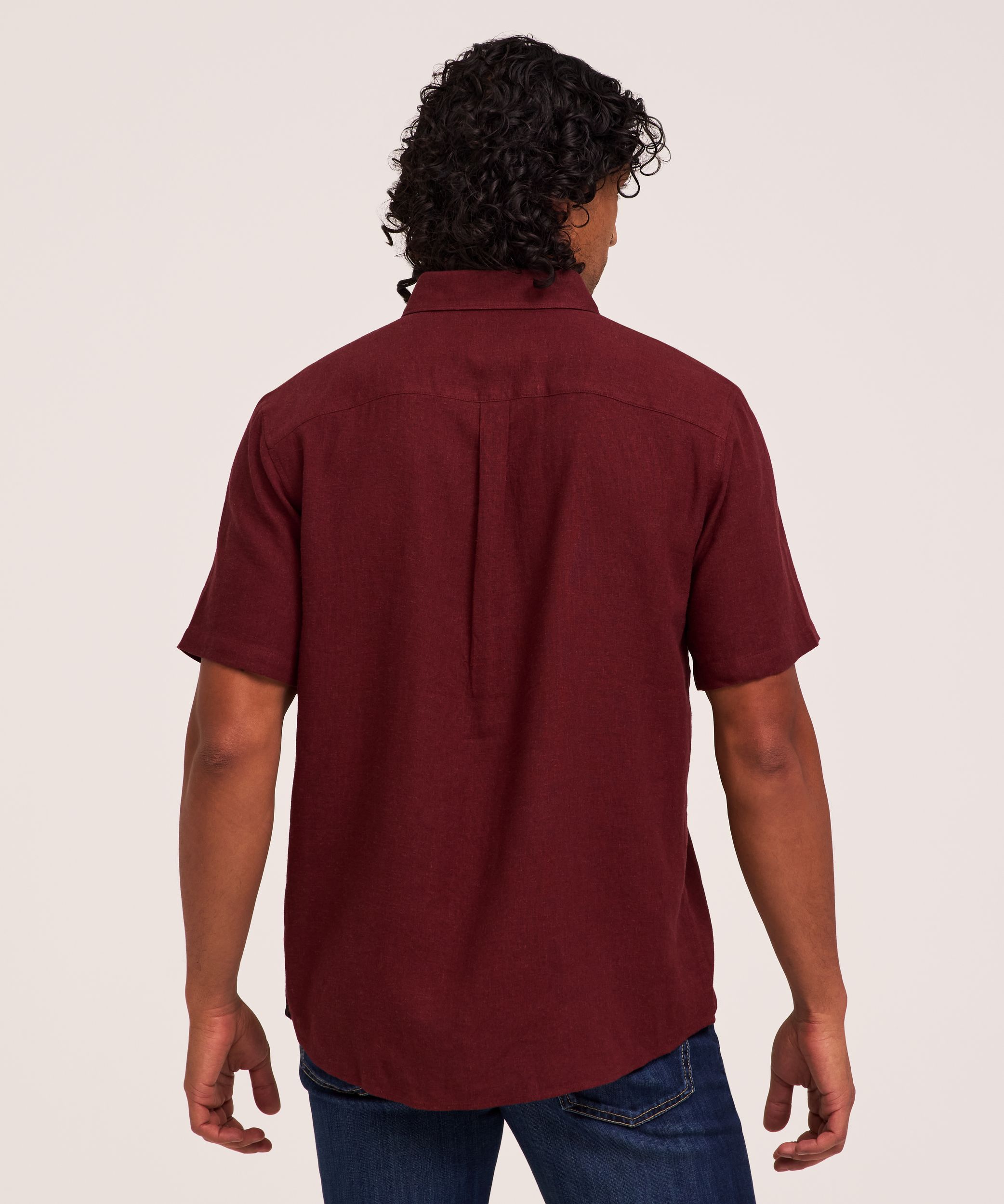 Chemise à manches courtes en mélange de lin, Denver Hayes
