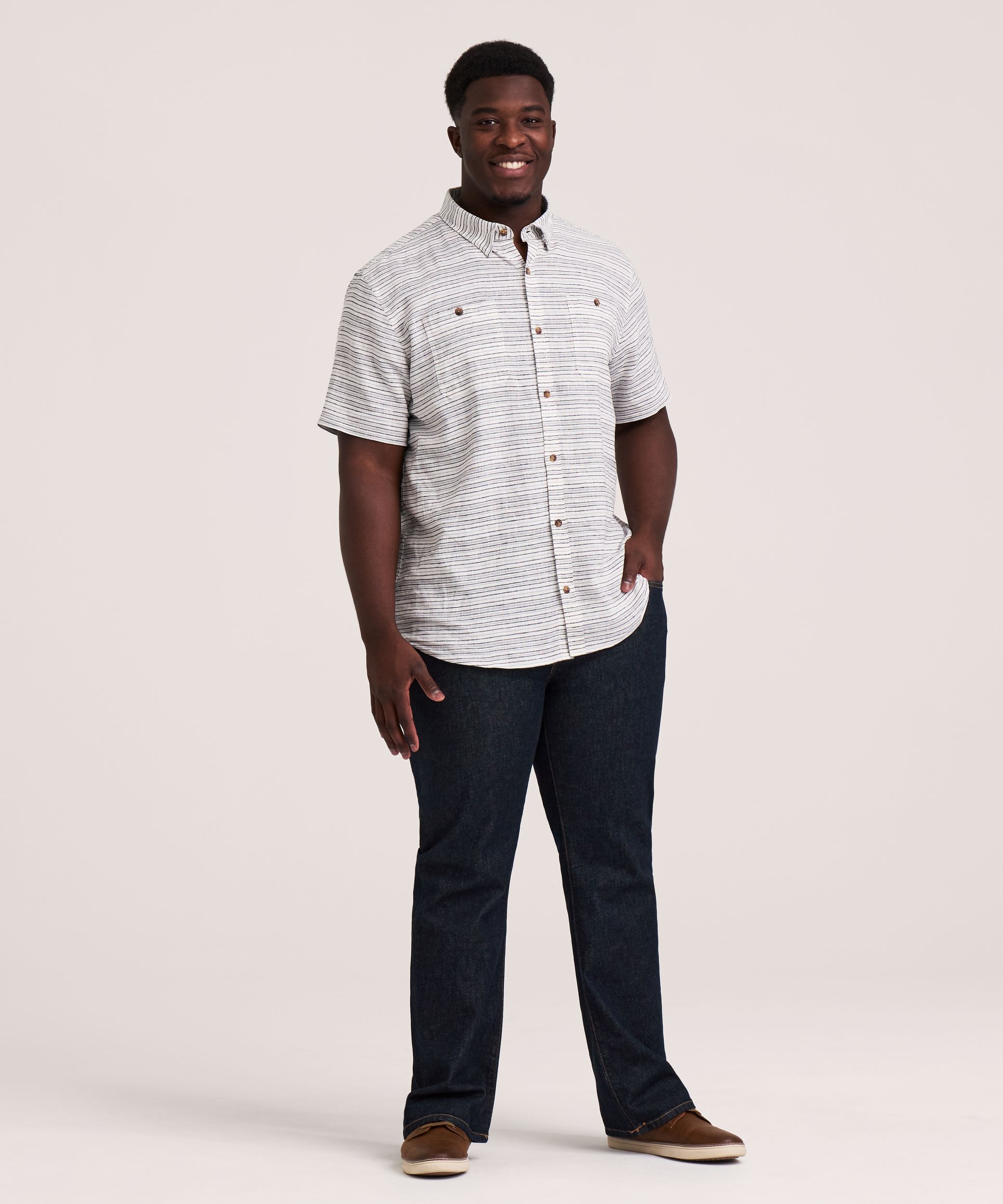 Denver Hayes Short Sleeve Linen Blend Shirt
