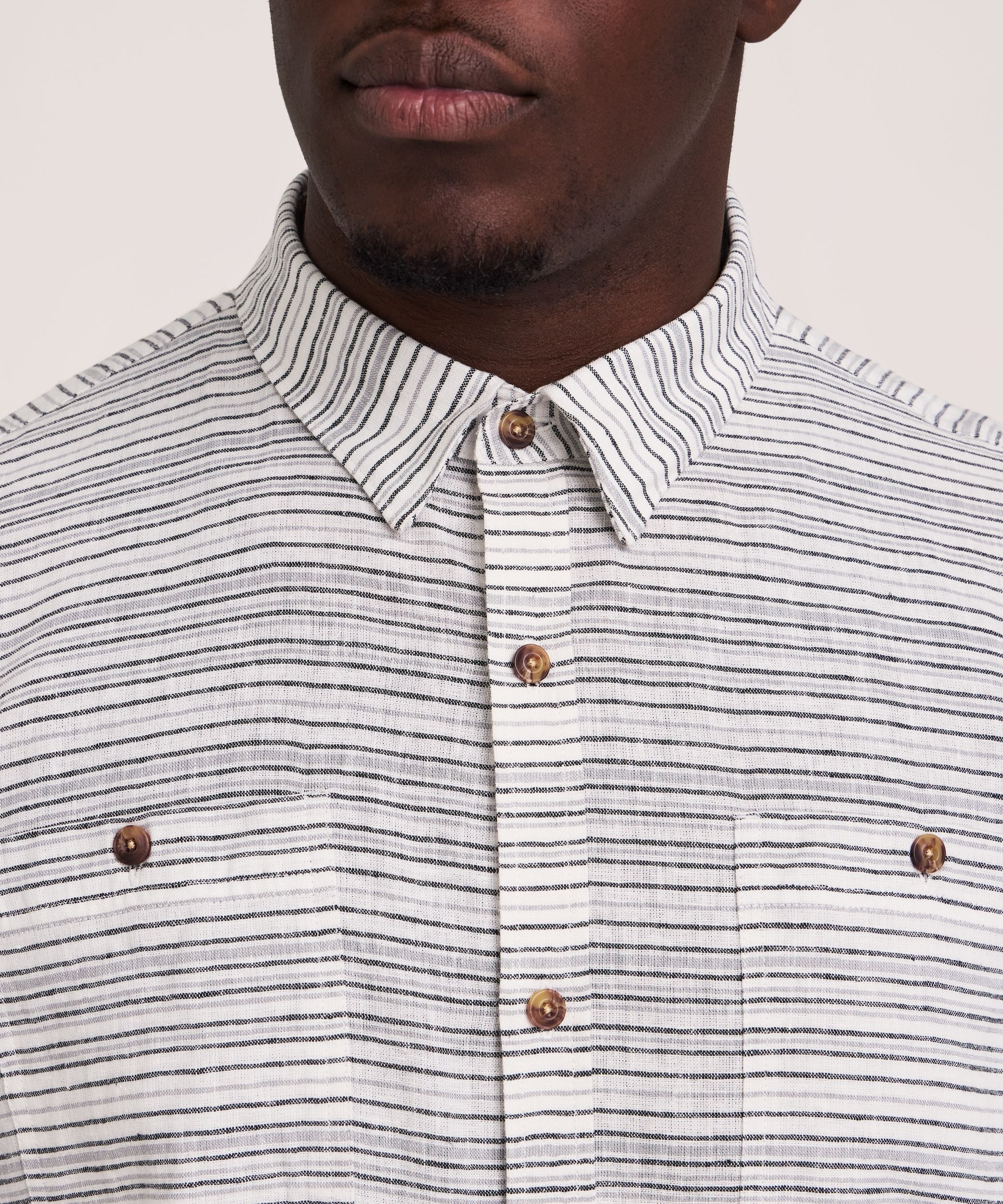 Denver Hayes Short Sleeve Linen Blend Shirt