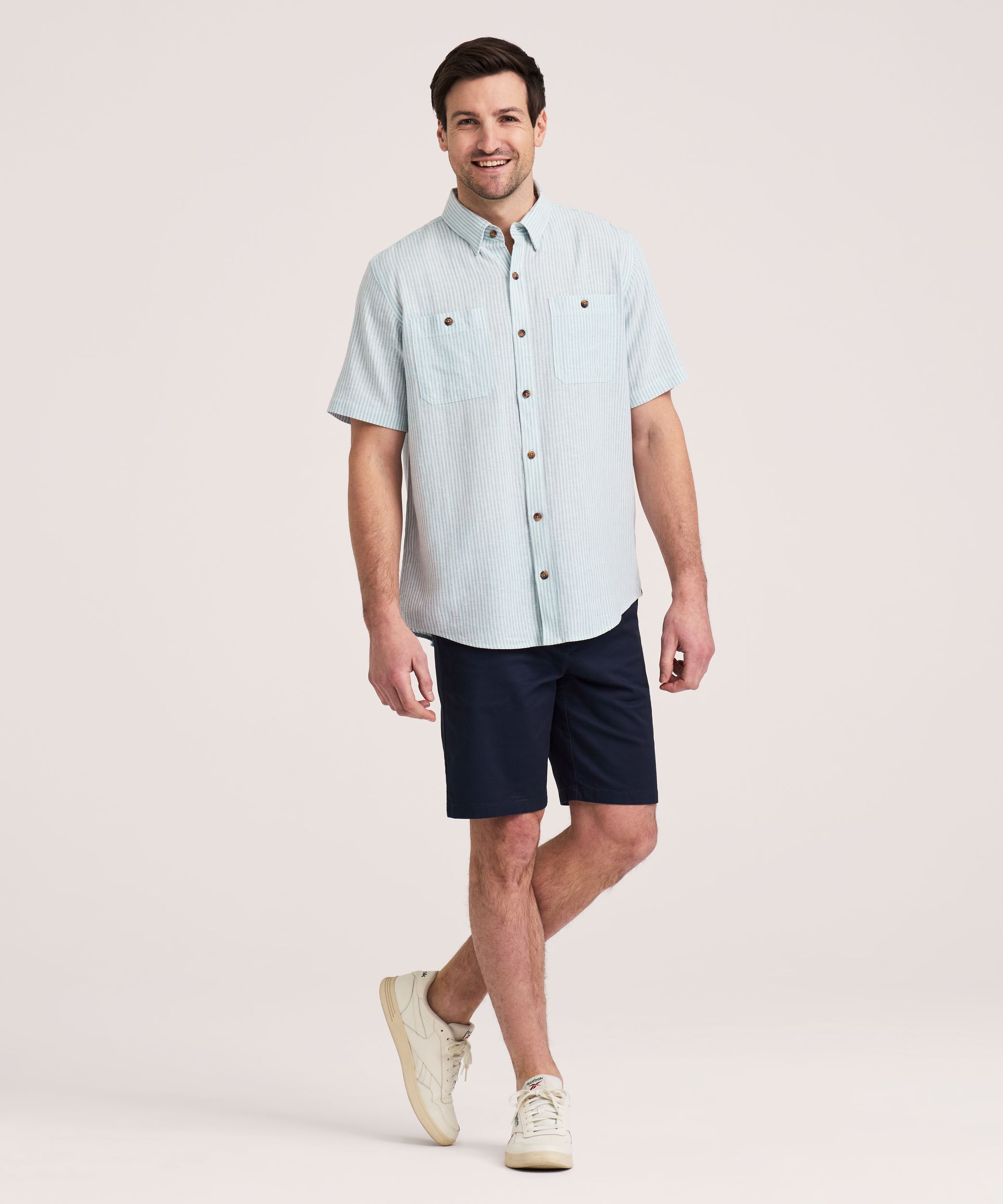 Denver Hayes Short Sleeve Linen Blend Shirt