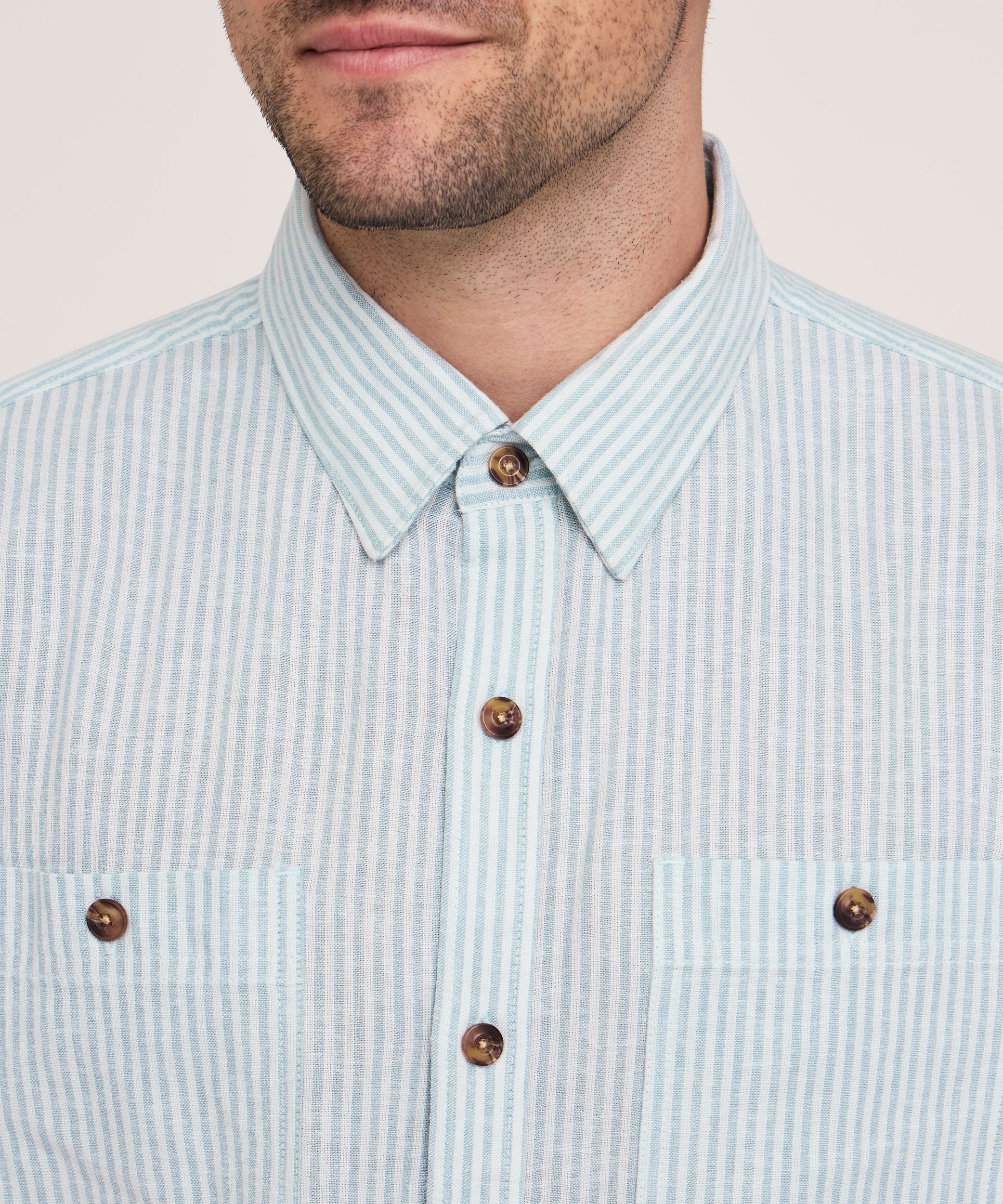 Denver Hayes Short Sleeve Linen Blend Shirt