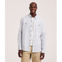 Denver Hayes Men's Long Sleeve Lightweight Linen Blend Shirt