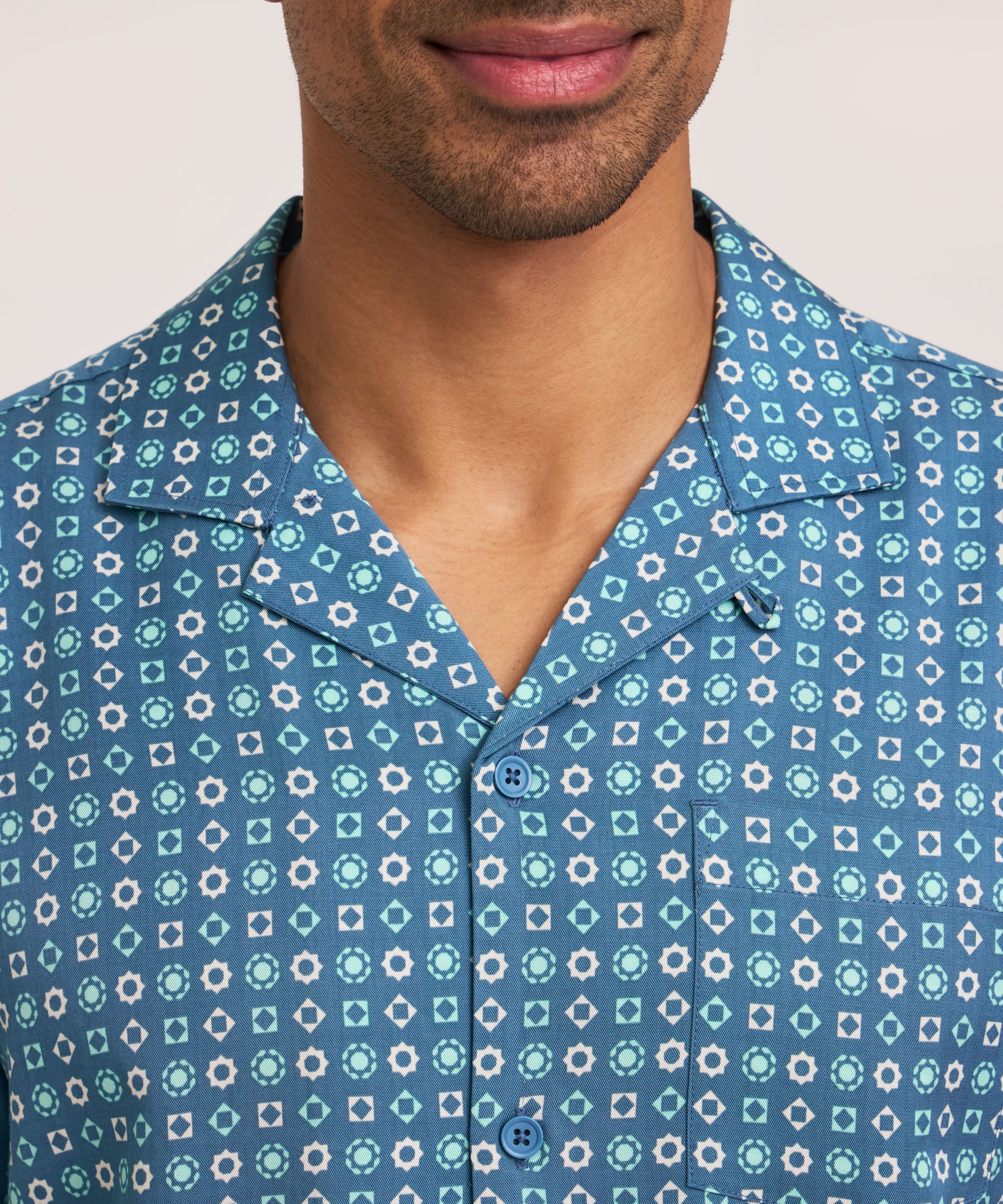 Chemise à manches courtes avec imprimé intégral pour hommes, FarWest