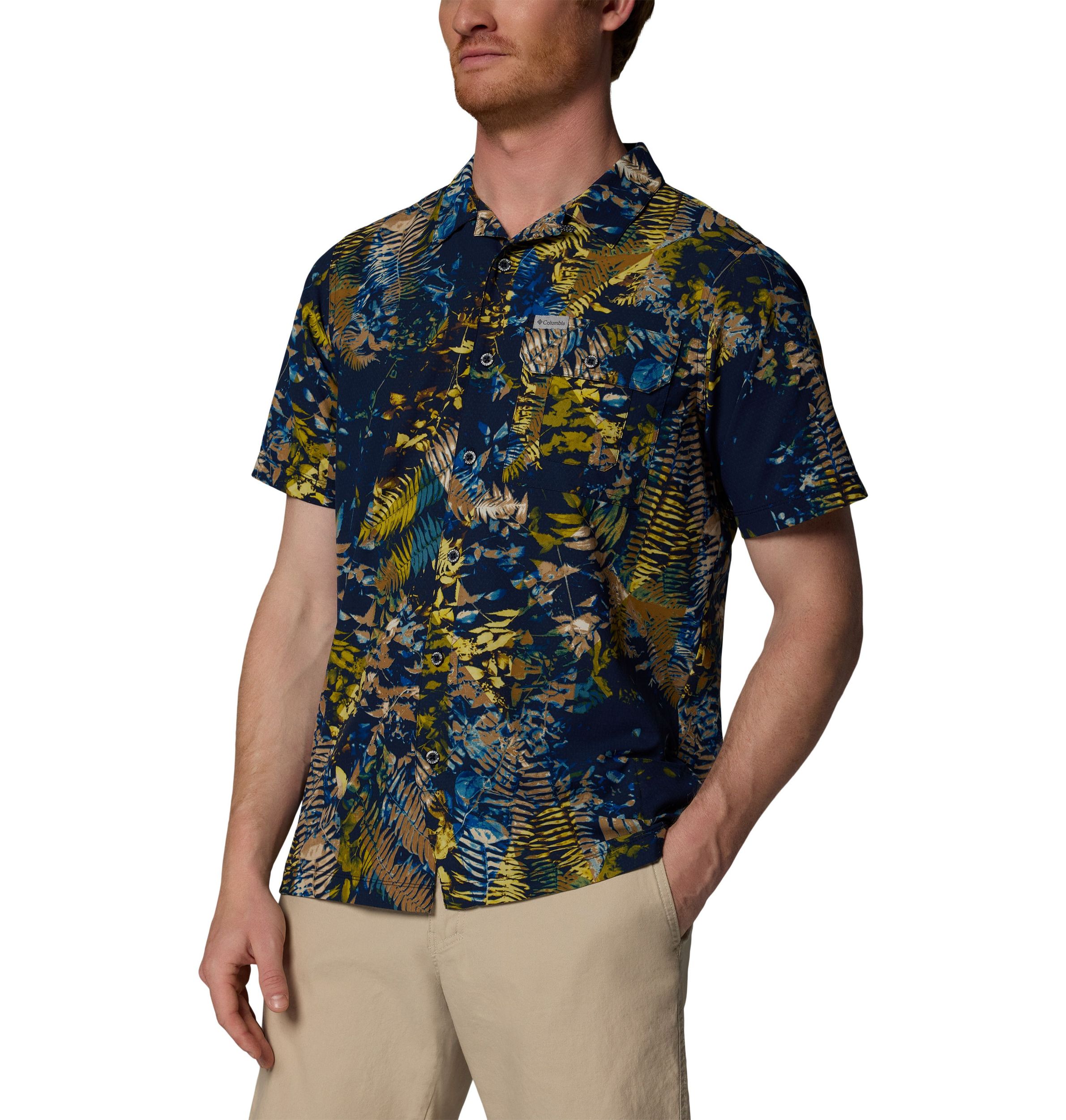 Columbia Men's Tech Trail Utility Printed Short Sleeve Shirt