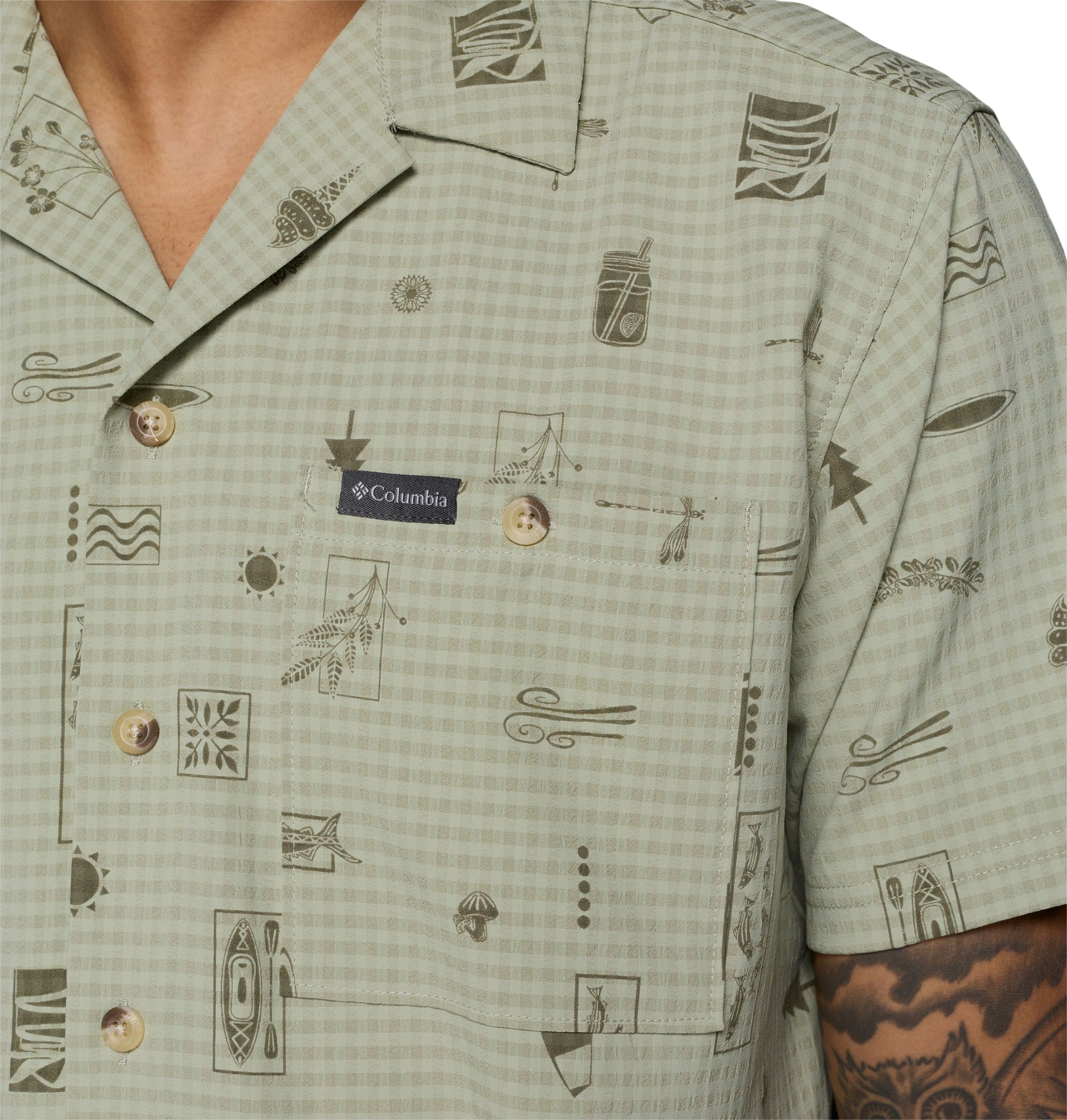 Columbia Men's Utilizer Camp Collar Print Short Sleeve Shirt