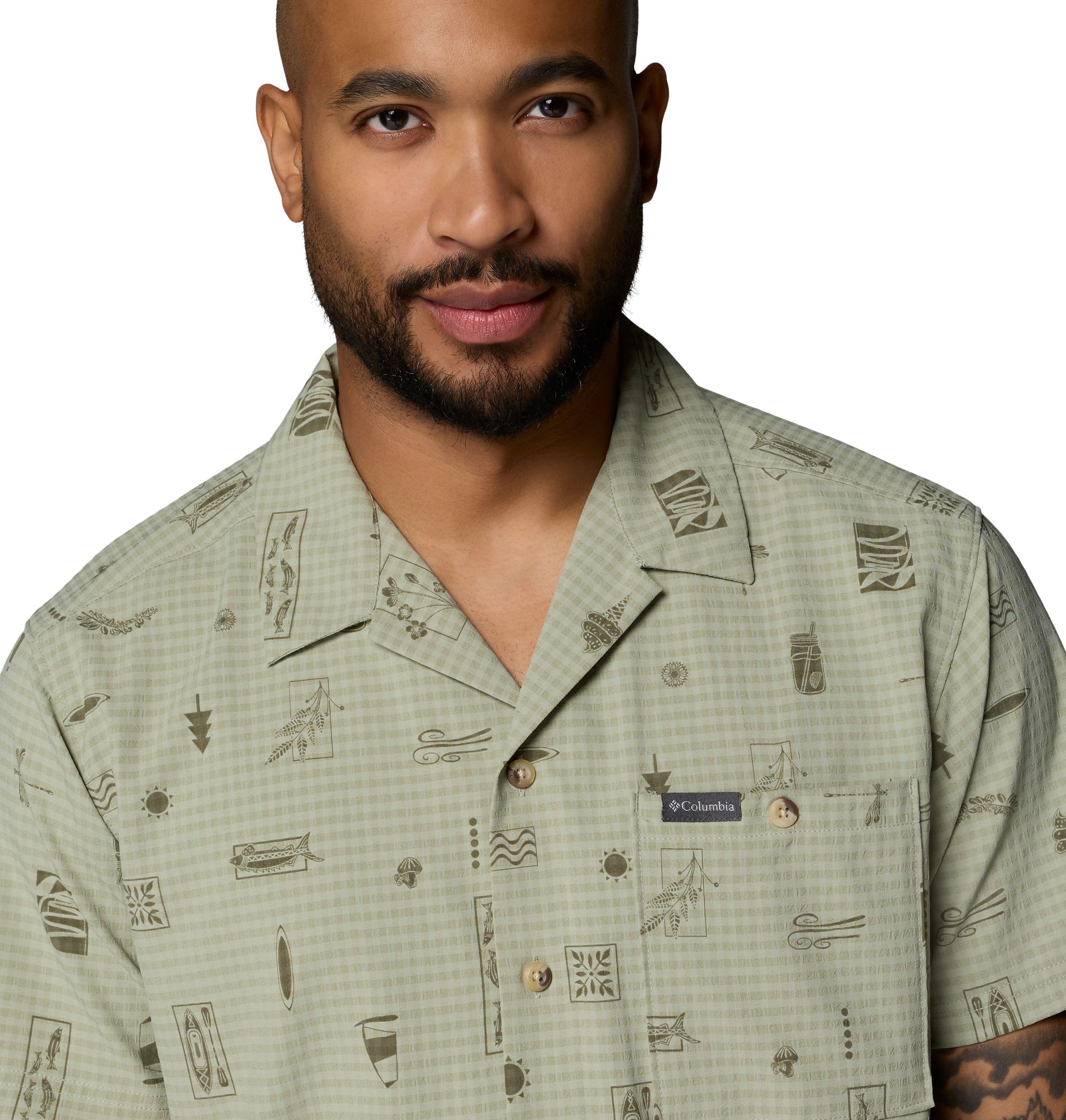 Columbia Men's Utilizer Camp Collar Print Short Sleeve Shirt