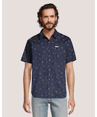 Chemise De Pêche Columbia Manches Courtes – Homme, Taille L, Imprimé Bleu