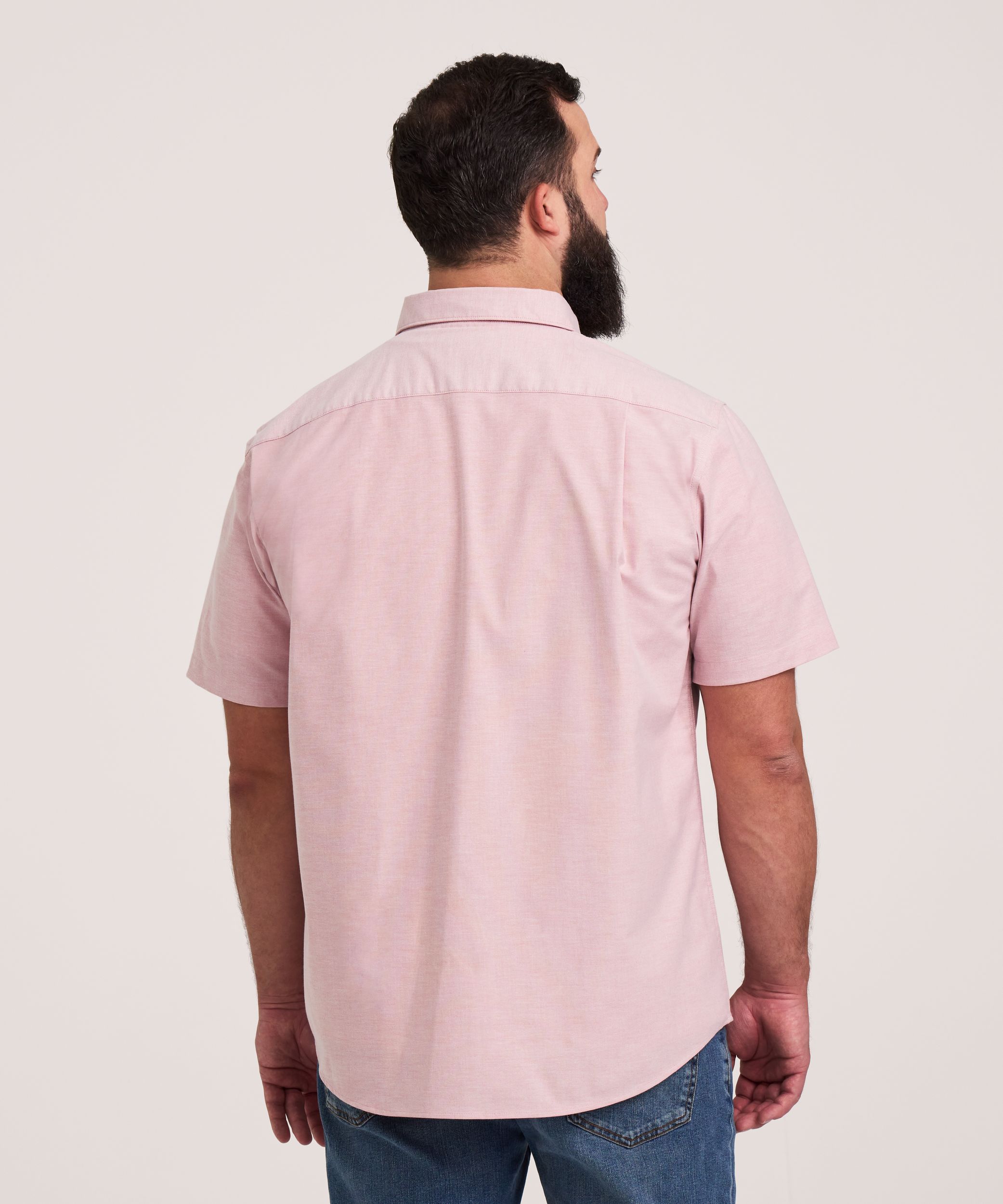 Denver Hayes Men's Short Sleeve Stretch Premium Oxford Shirt