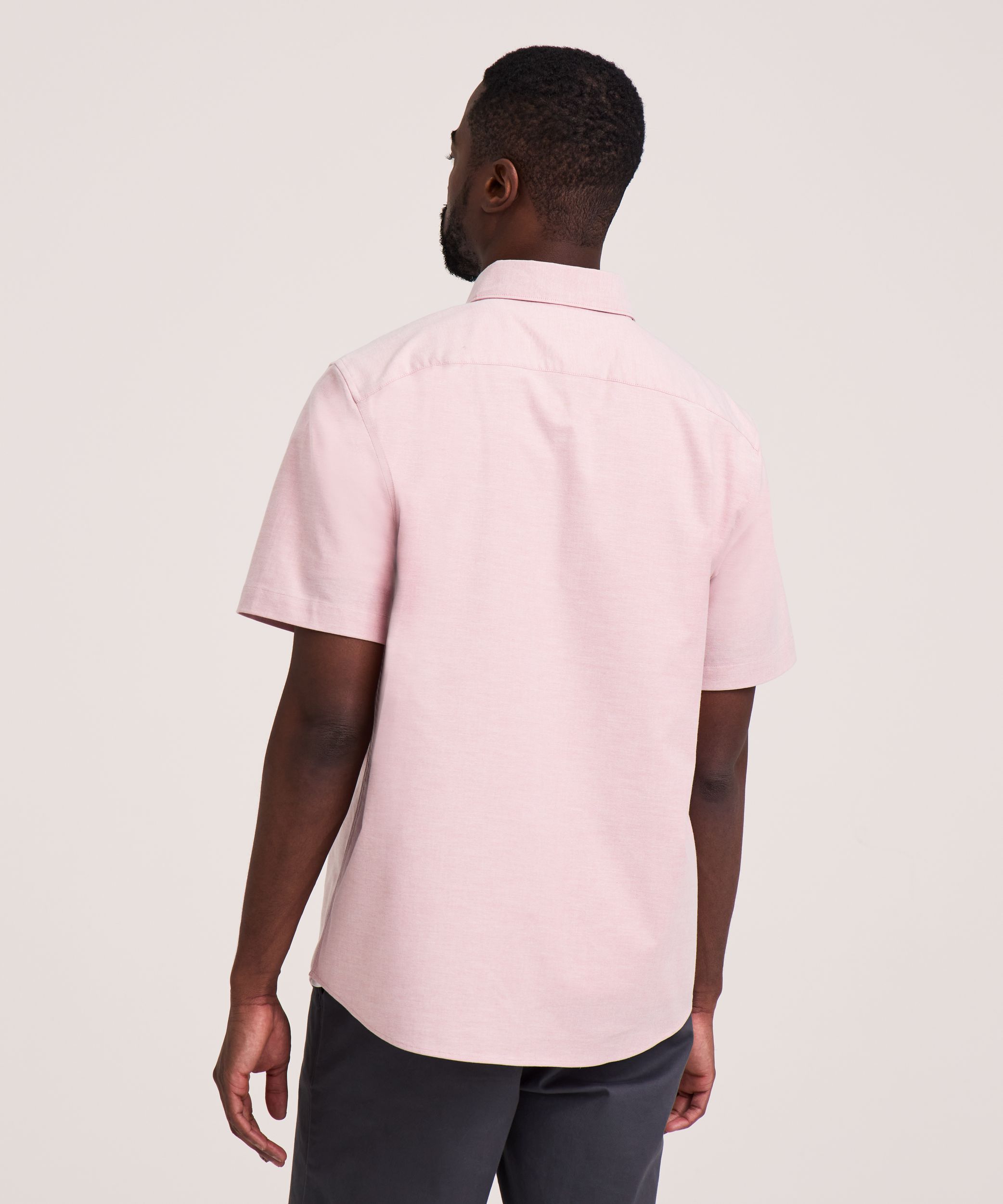 Denver Hayes Men's Short Sleeve Stretch Premium Oxford Shirt