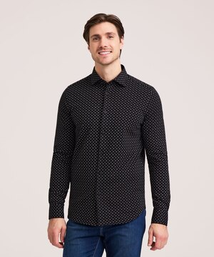 Chemise tissée boutonnée à manches longues pour hommes, Denver Hayes