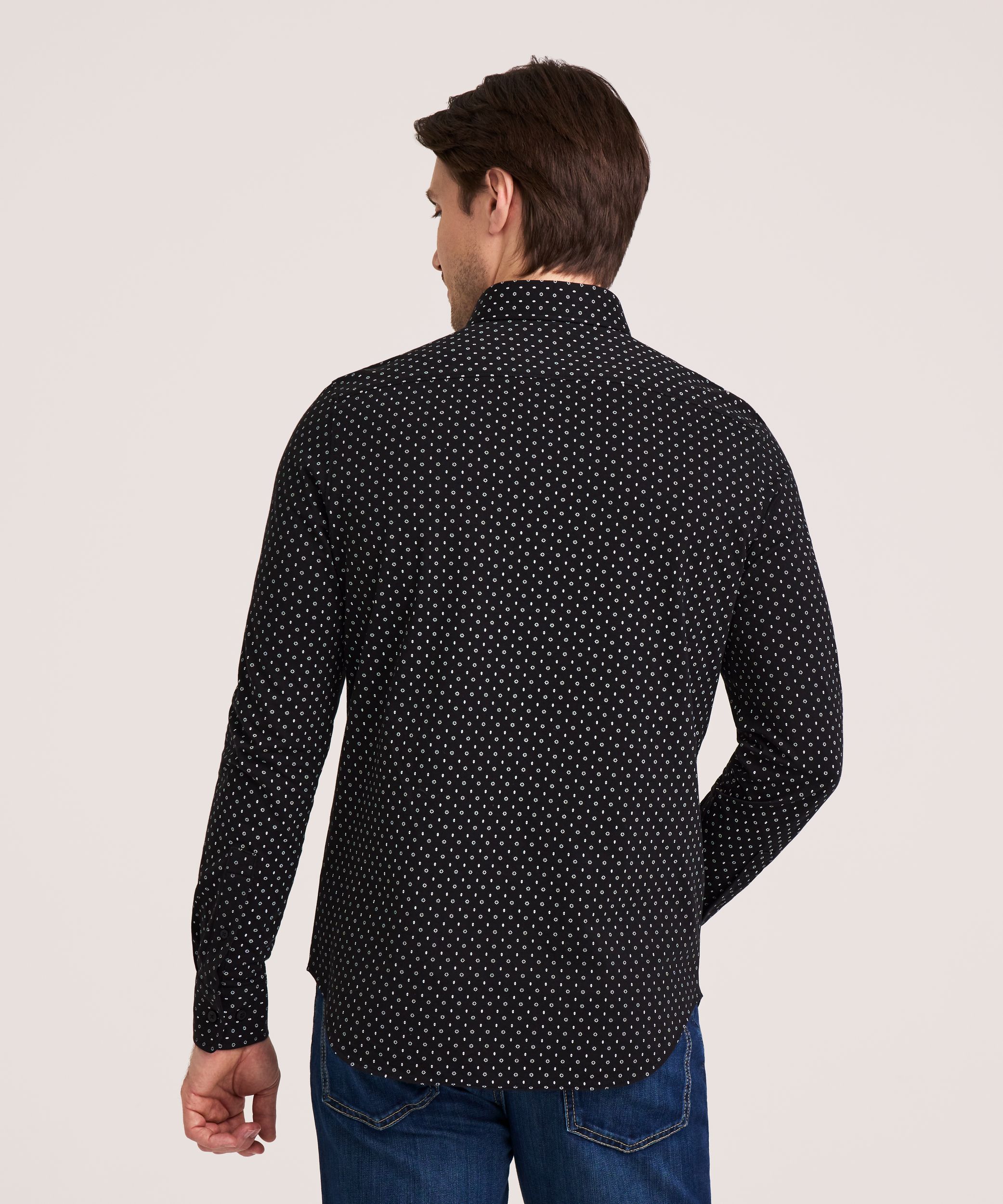 Denver Hayes Men's Long Sleeve Button-up Knit Shirt