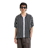 Jack & Jones Men's Jeff Resort Stripe Short Sleeve Shirt Front_Flat