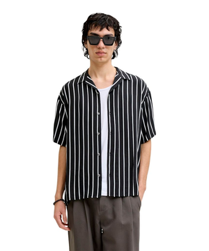 Jack & Jones Men's Jeff Resort Stripe Short Sleeve Shirt