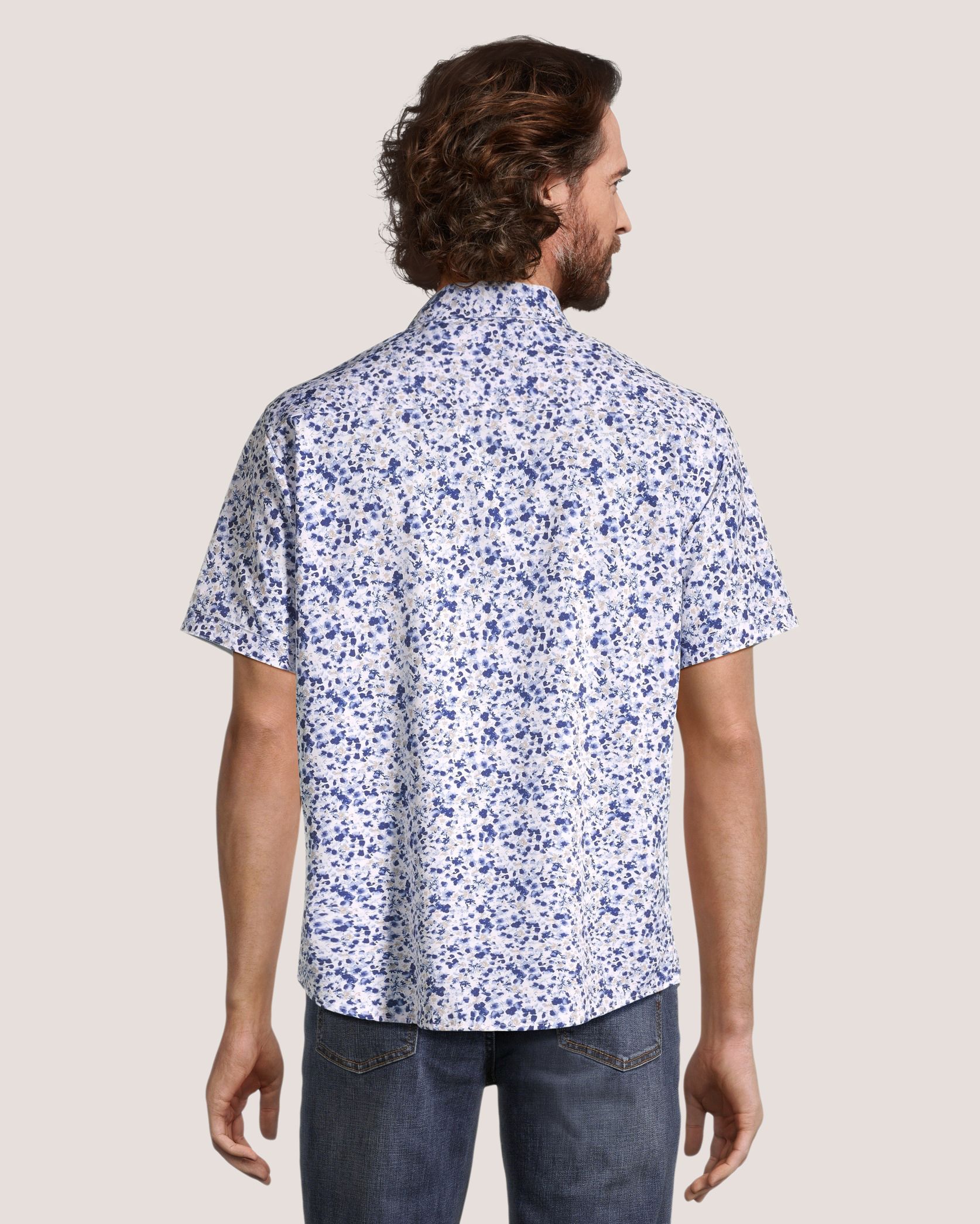 Lois Men's Clinton Short Sleeve Button Down Printed Shirt