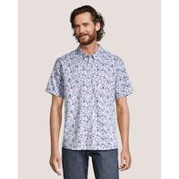 Lois Men's Clinton Short Sleeve Button Down Printed Shirt Front_Flat