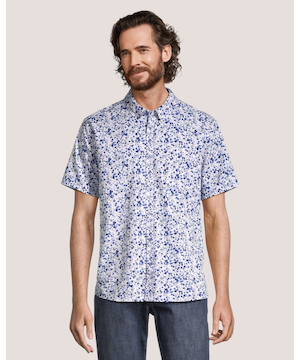Lois Men's Clinton Short Sleeve Button Down Printed Shirt