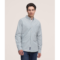 Chemise Oxford extensible à manches longues de première qualité pour hommes, Denver Hayes