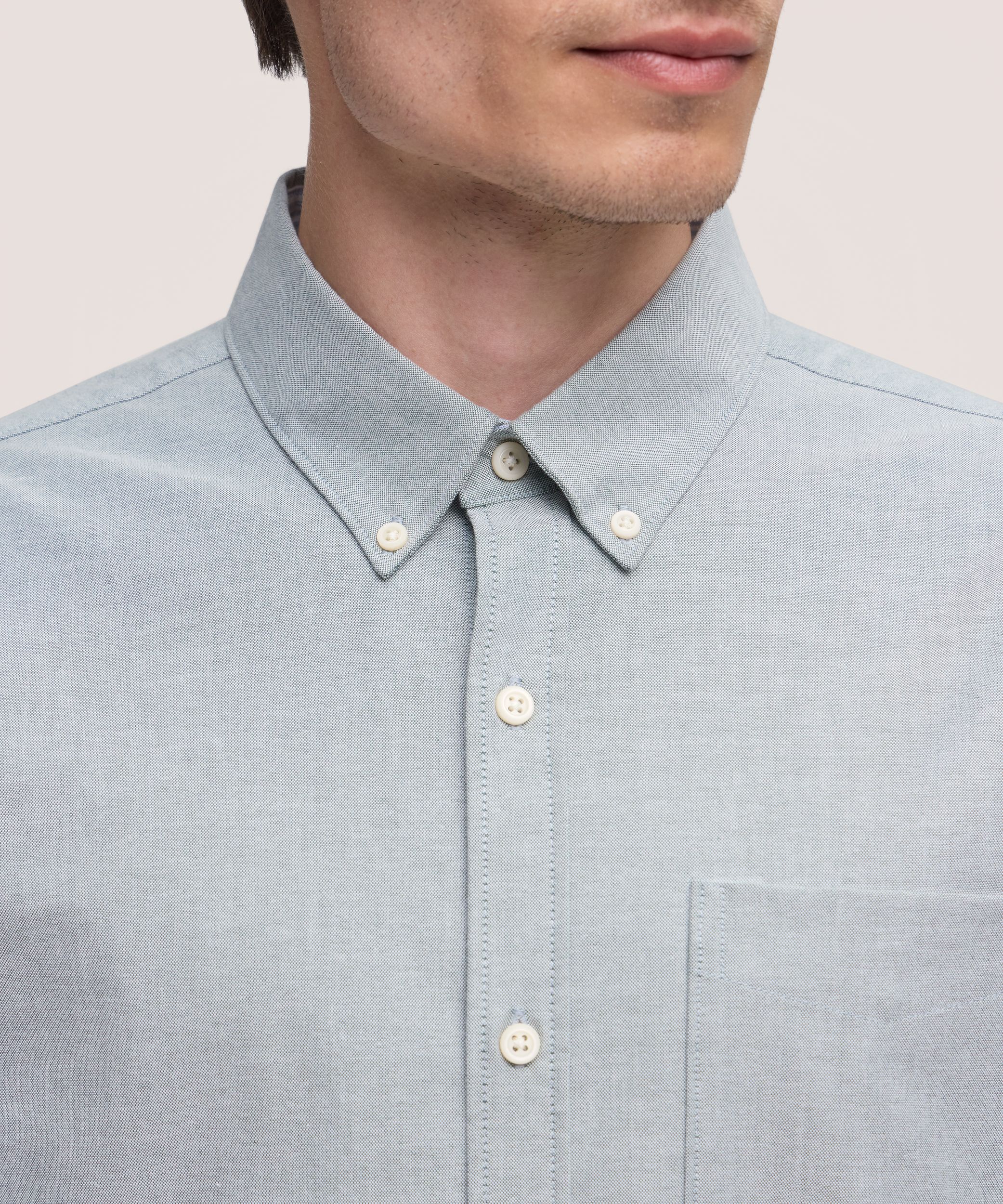 Denver Hayes Men's Long Sleeve Stretch Premium Oxford Shirt