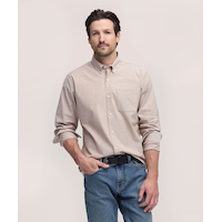 Denver Hayes Men's Long Sleeve Stretch Premium Oxford Shirt