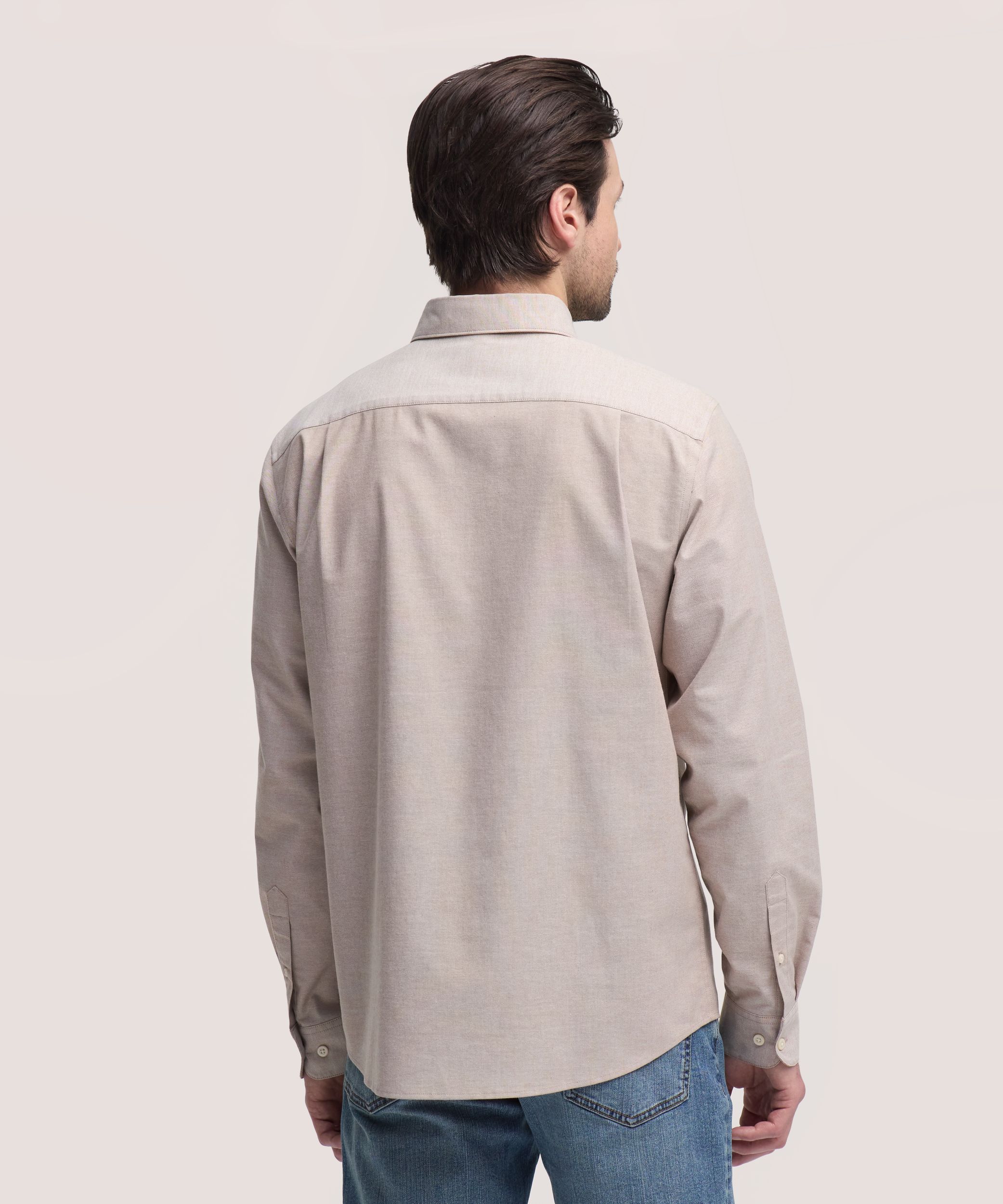 Chemise Oxford extensible à manches longues de première qualité pour hommes, Denver Hayes