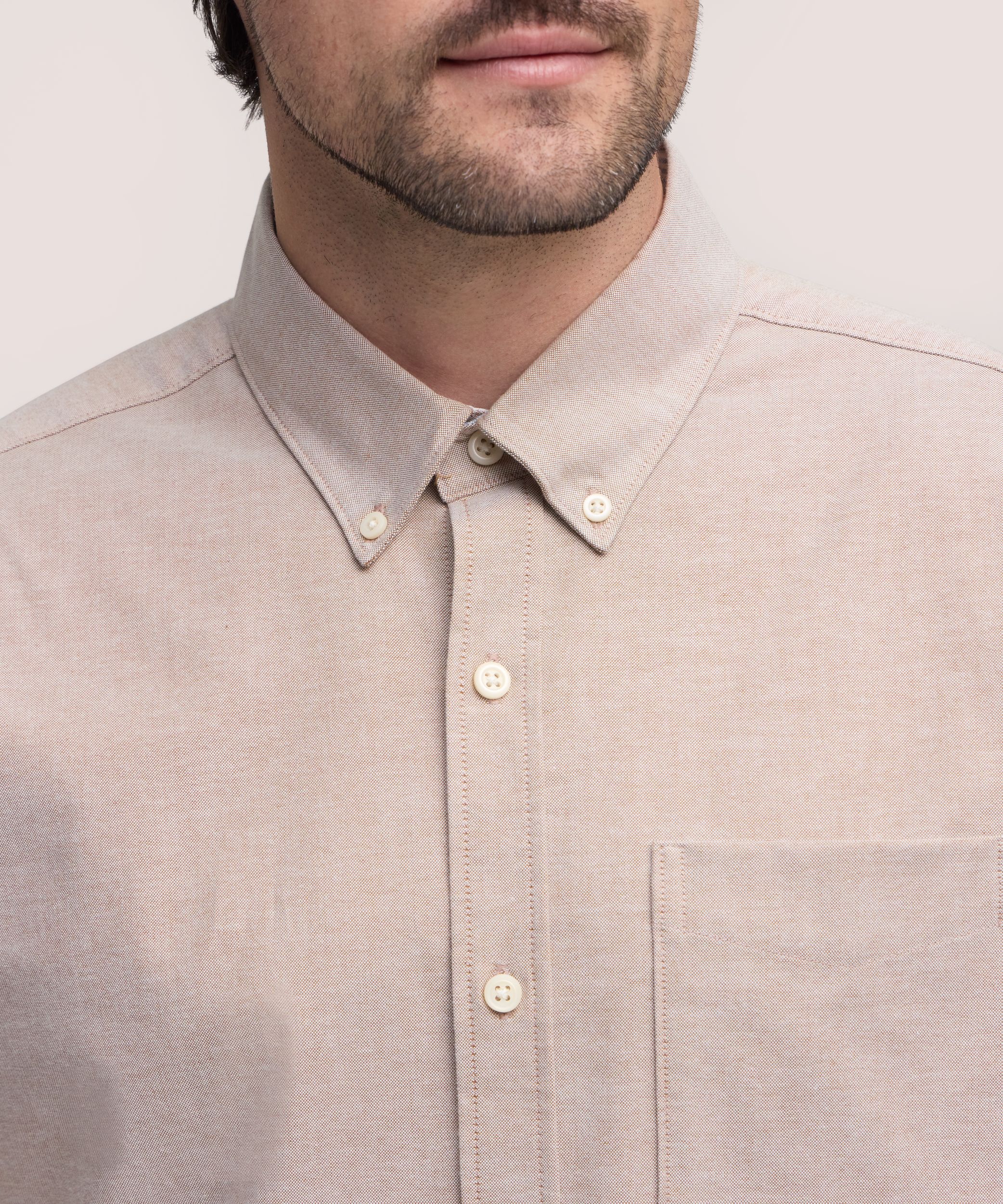Chemise Oxford extensible à manches longues de première qualité pour hommes, Denver Hayes