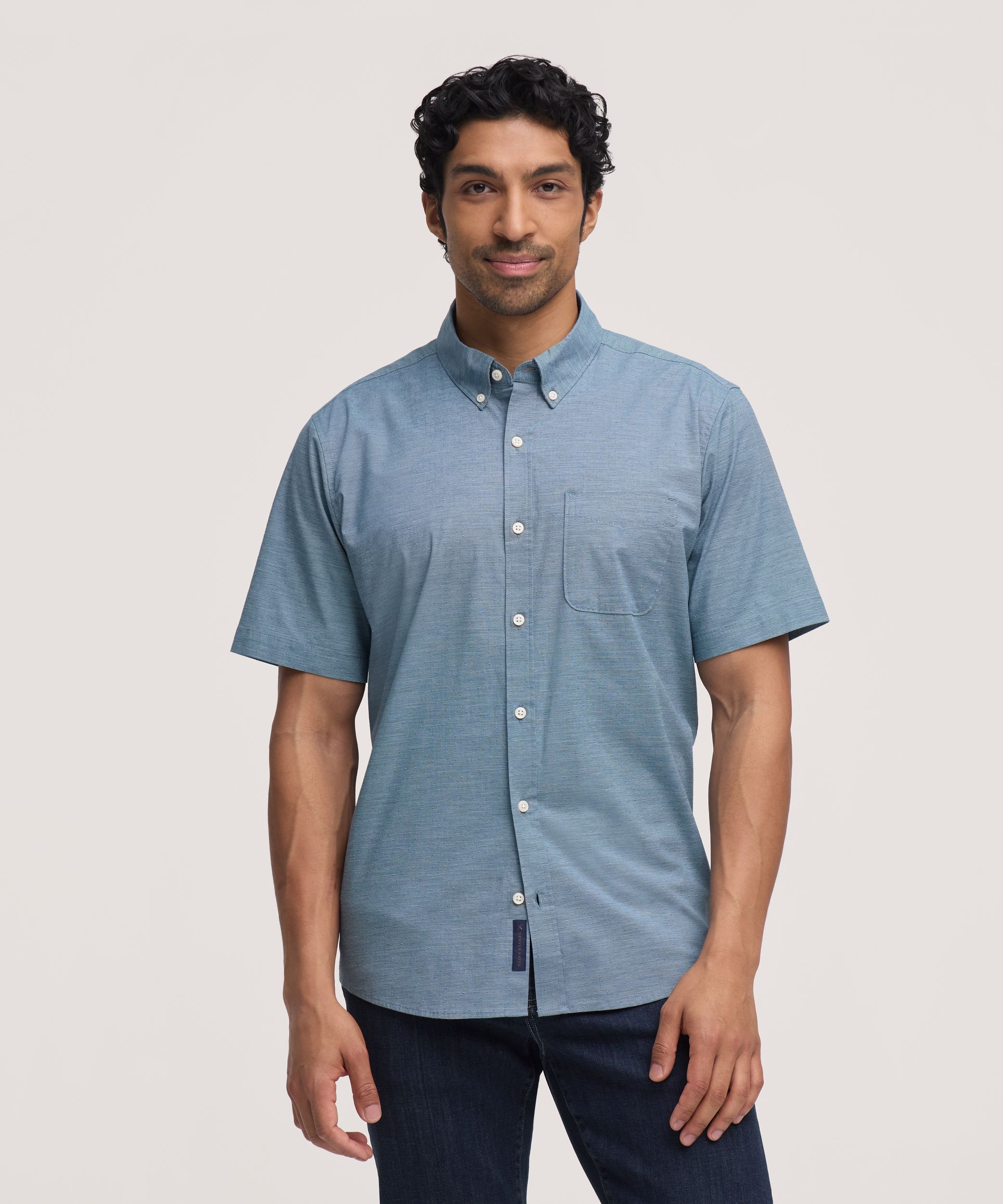 Denver Hayes Men's Short Sleeve Casual Sport Shirt