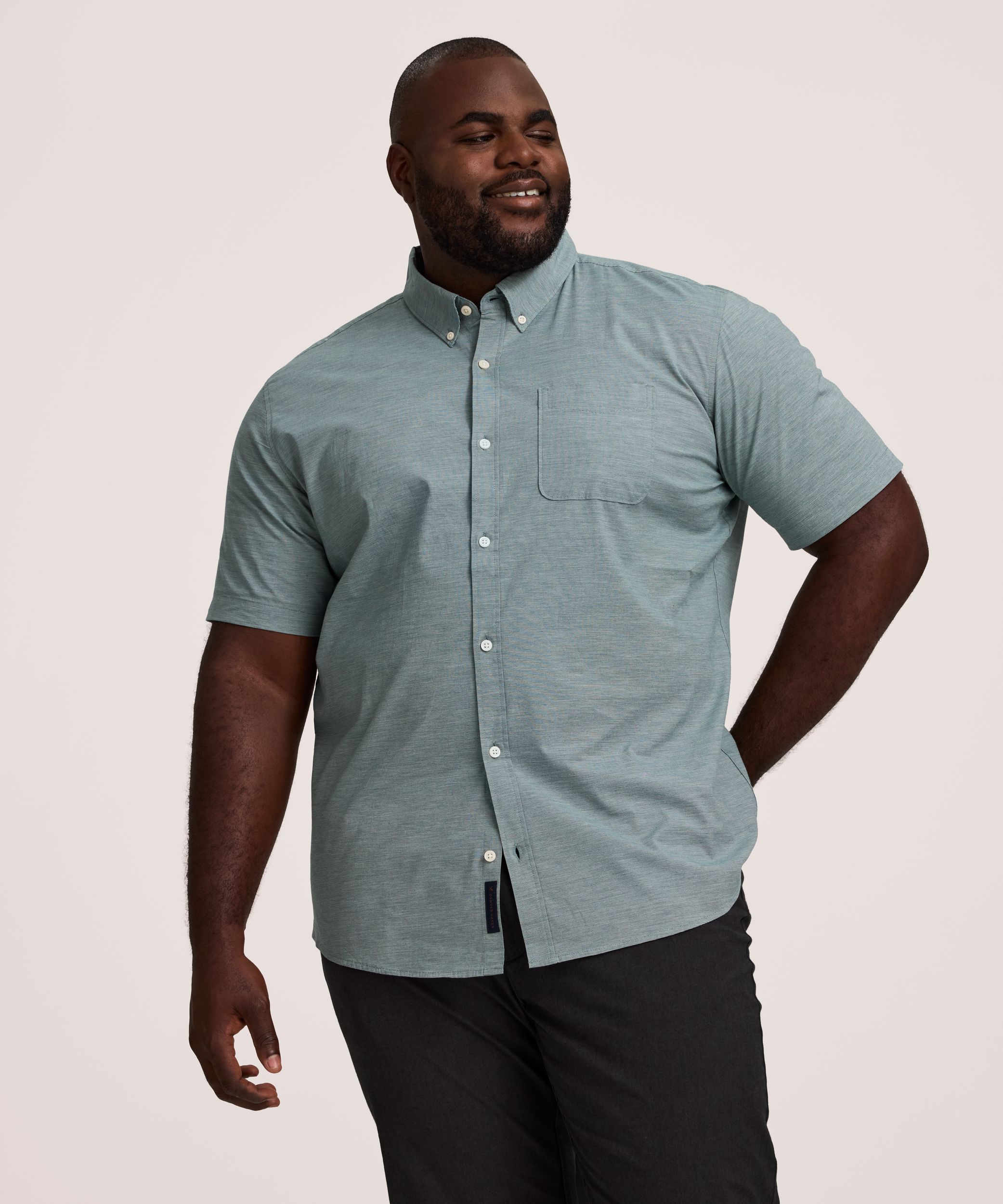 Denver Hayes Men's Short Sleeve Casual Sport Shirt