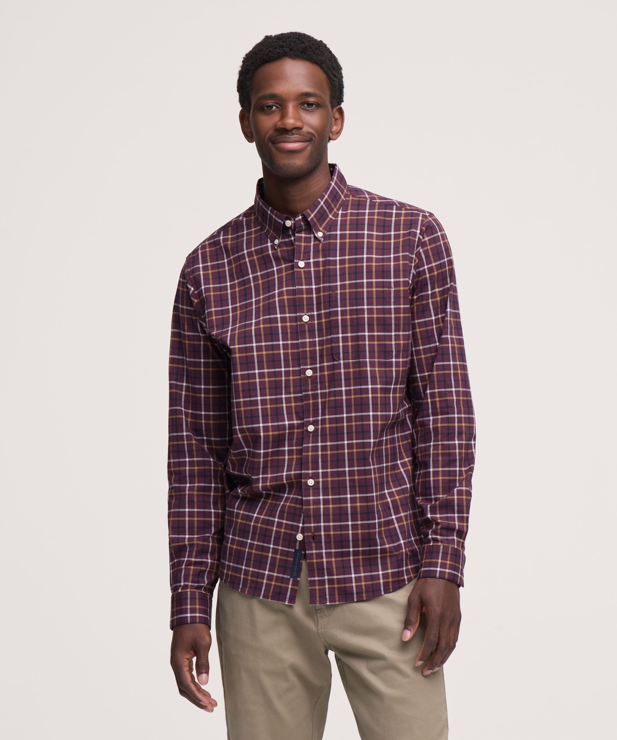 Denver Hayes Men's Long Sleeve Casual Sport Shirt