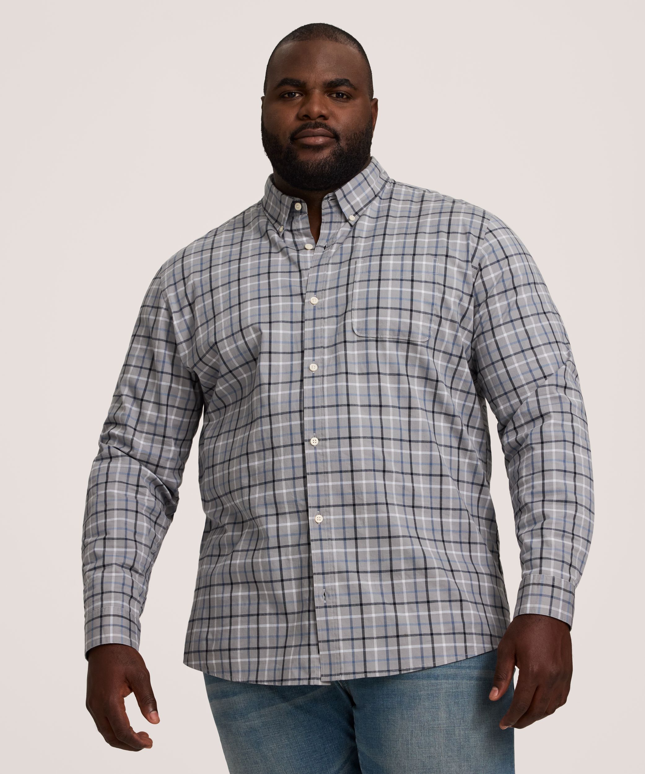Denver Hayes Men's Long Sleeve Casual Sport Shirt