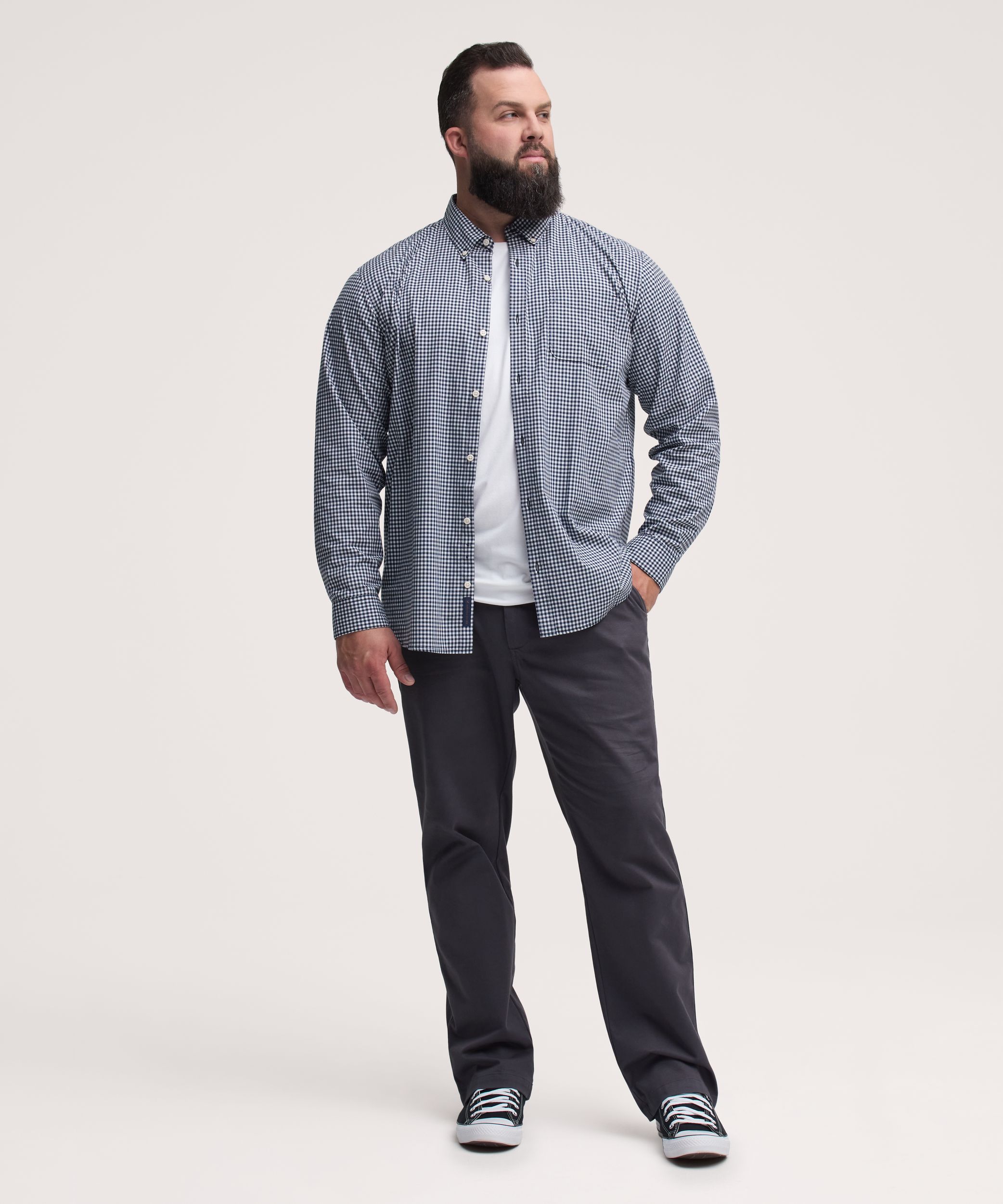 Denver Hayes Men's Long Sleeve Casual Sport Shirt