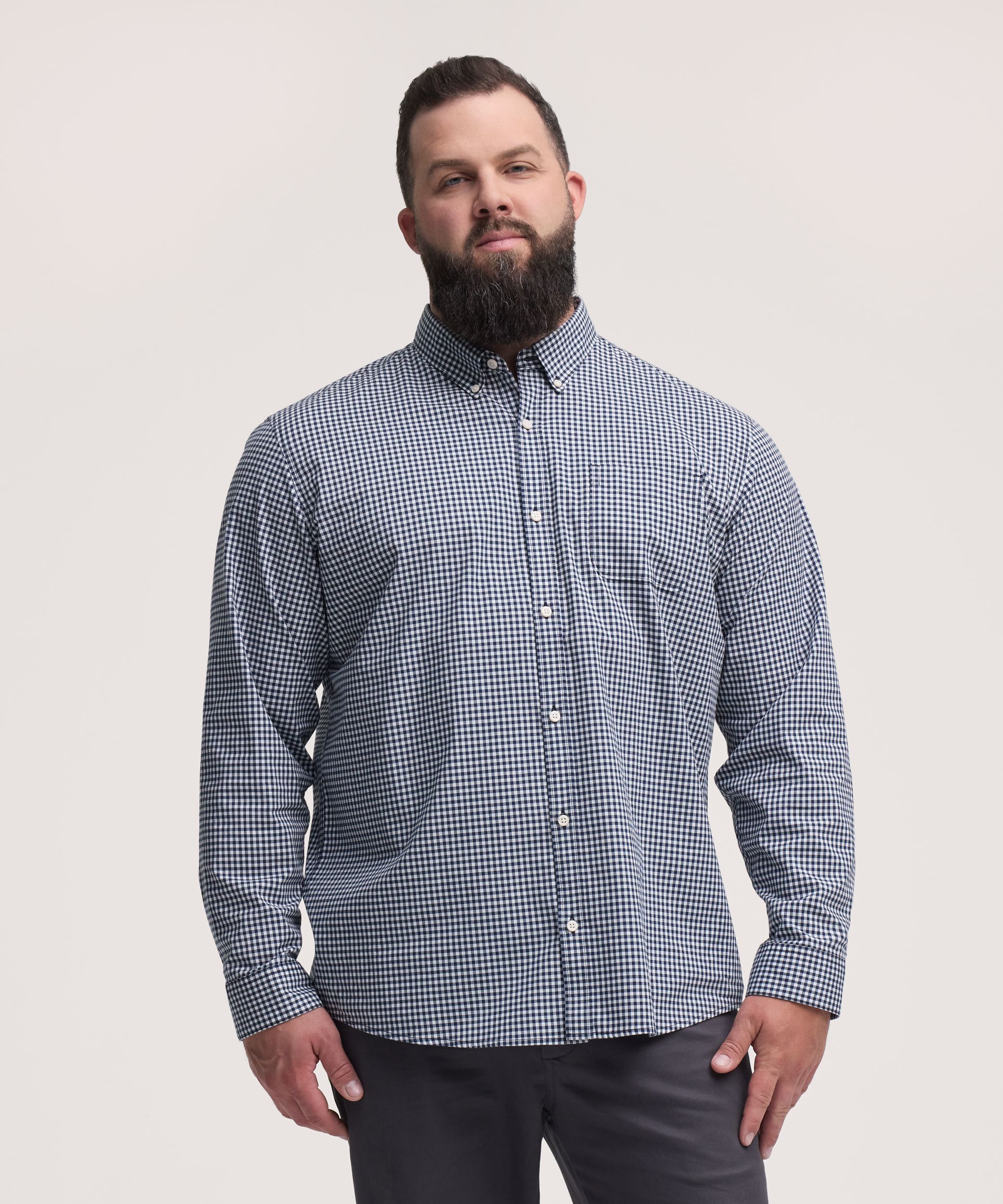 Denver Hayes Men's Long Sleeve Casual Sport Shirt